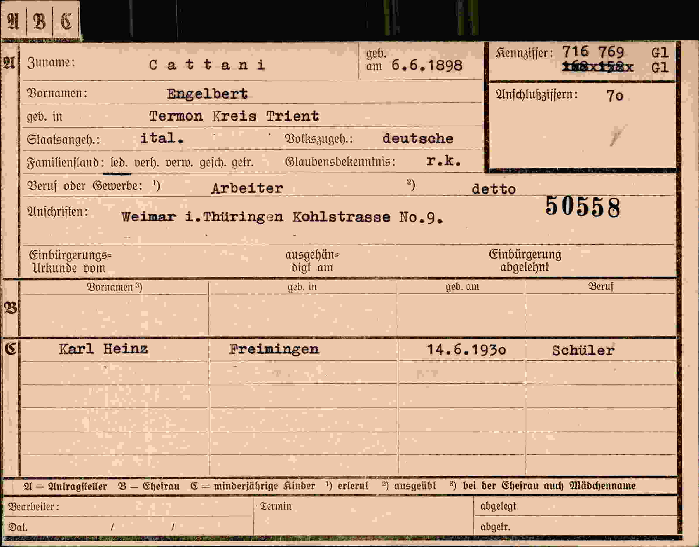 Dokument für Engelbert Cattani
