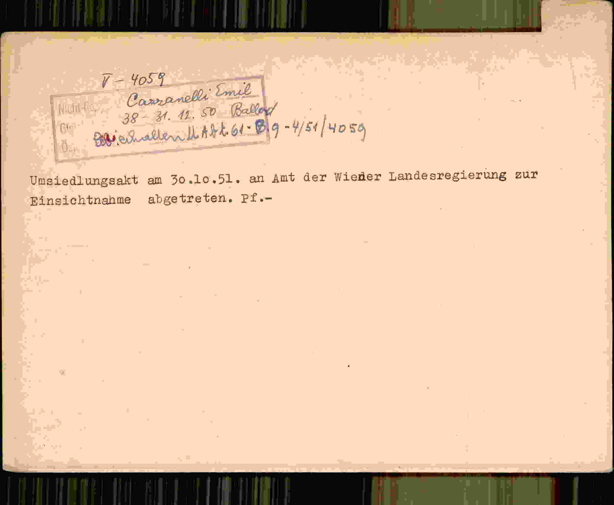 Rückseite des Dokuments