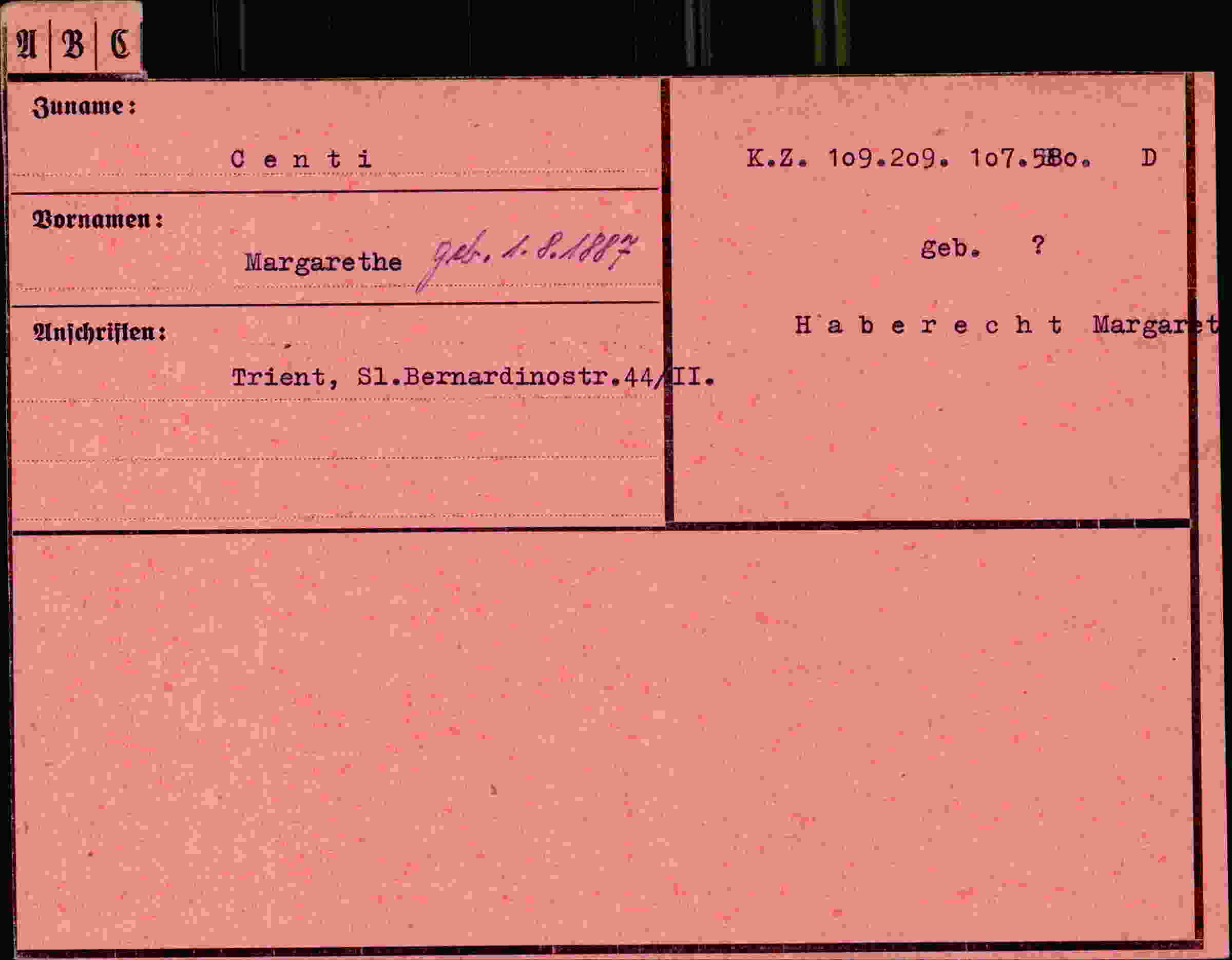 Vorderseite des Dokuments