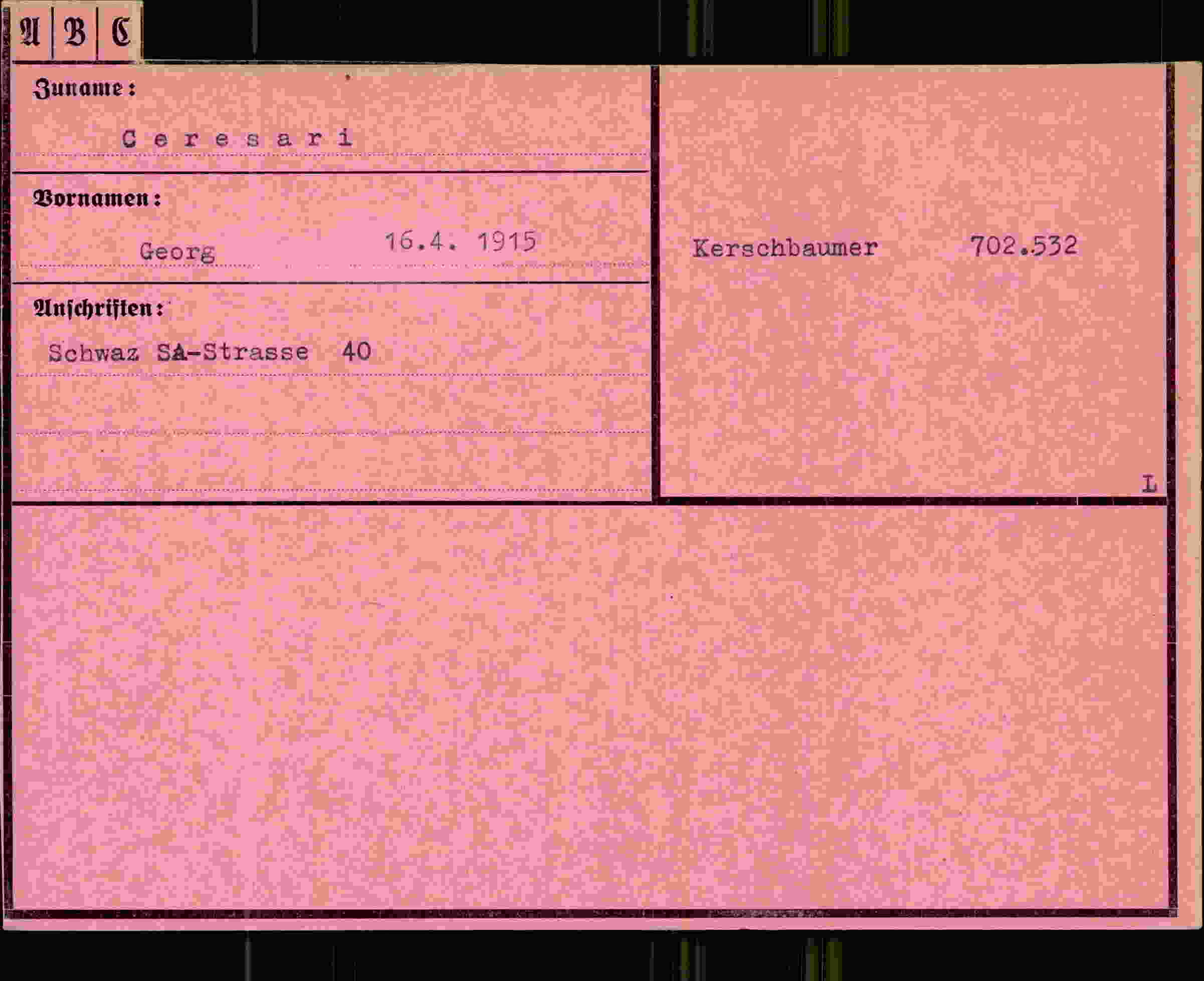 Vorderseite des Dokuments