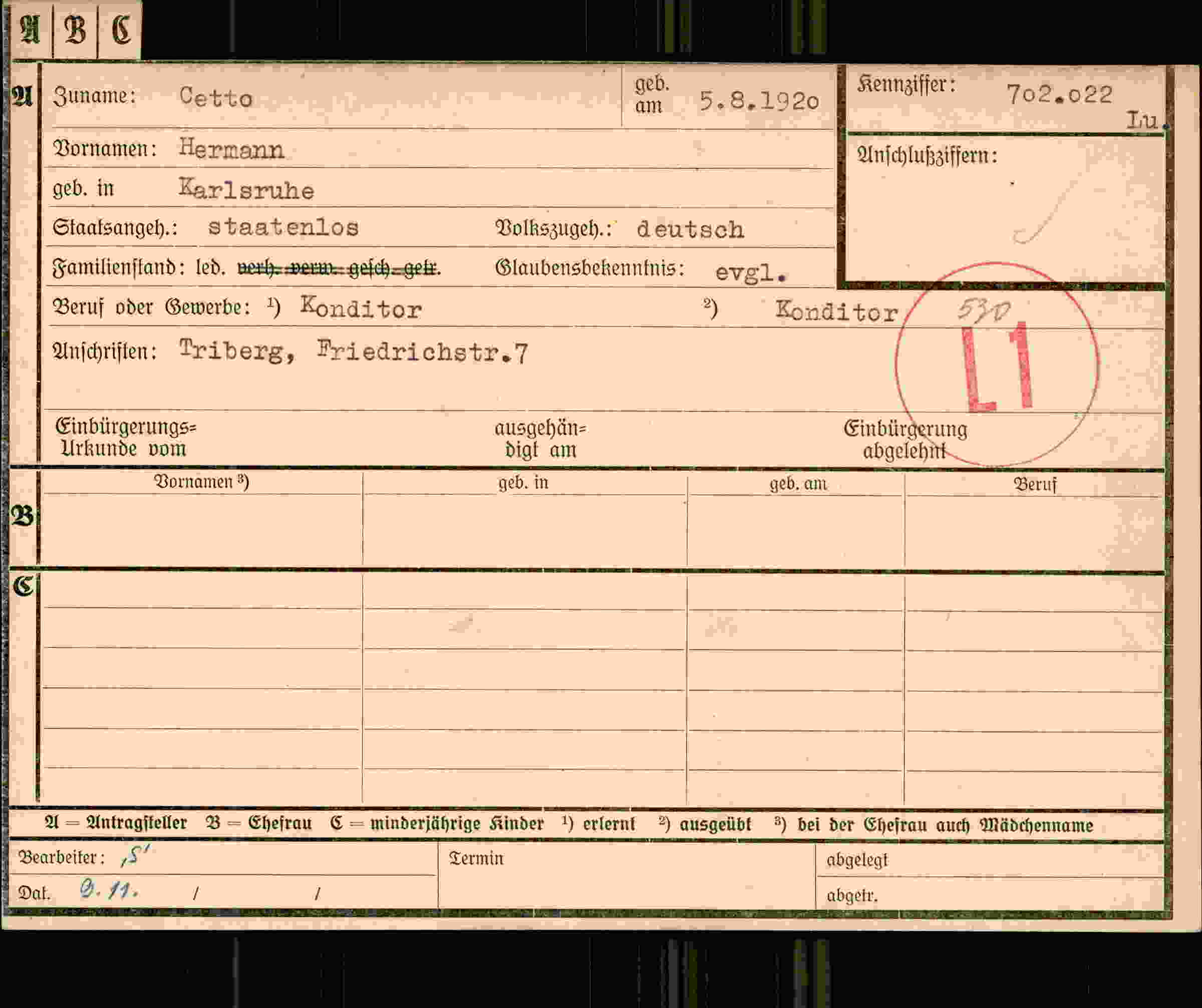Dokument für Hermann Cette