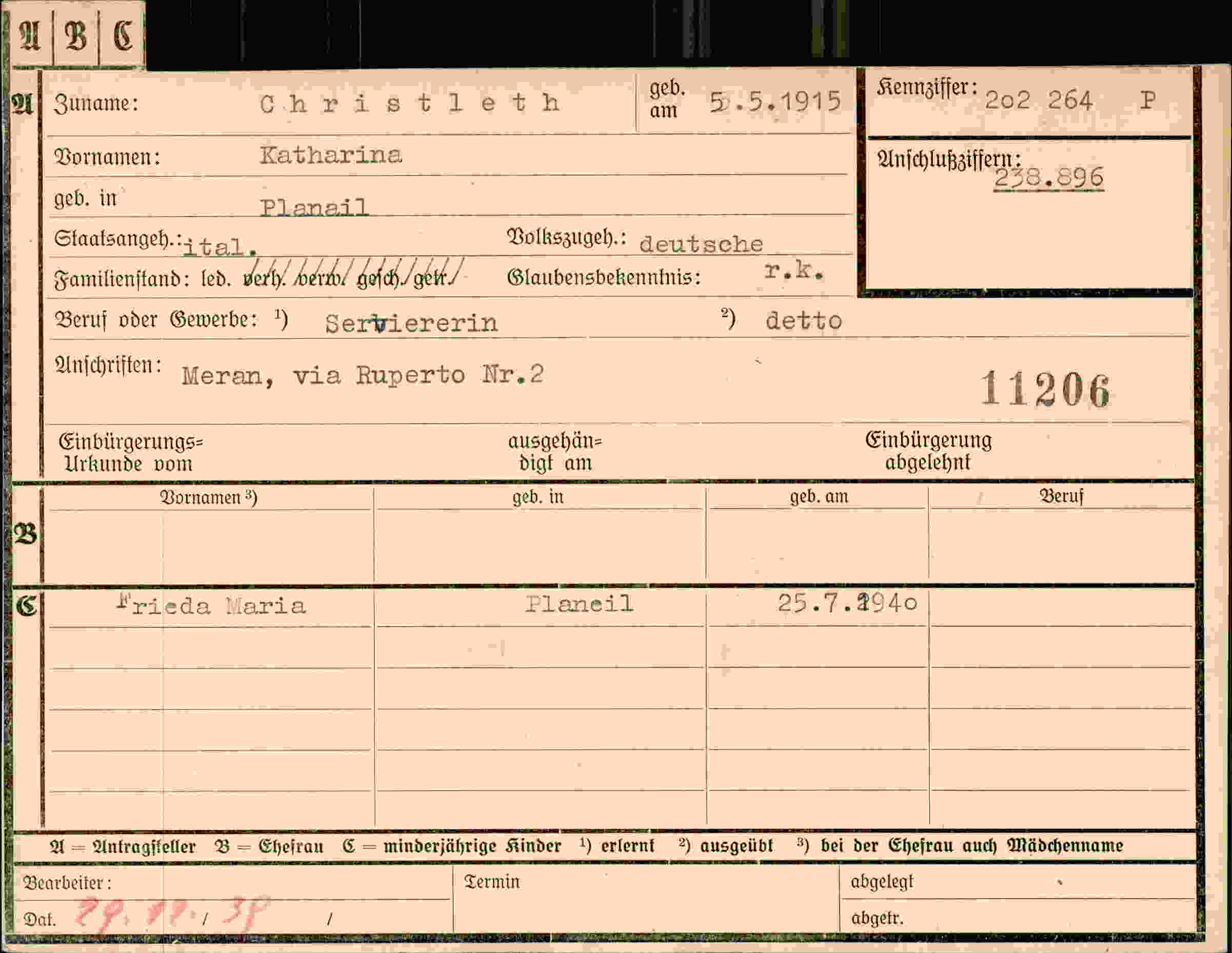 Dokument für Katharina Christleth