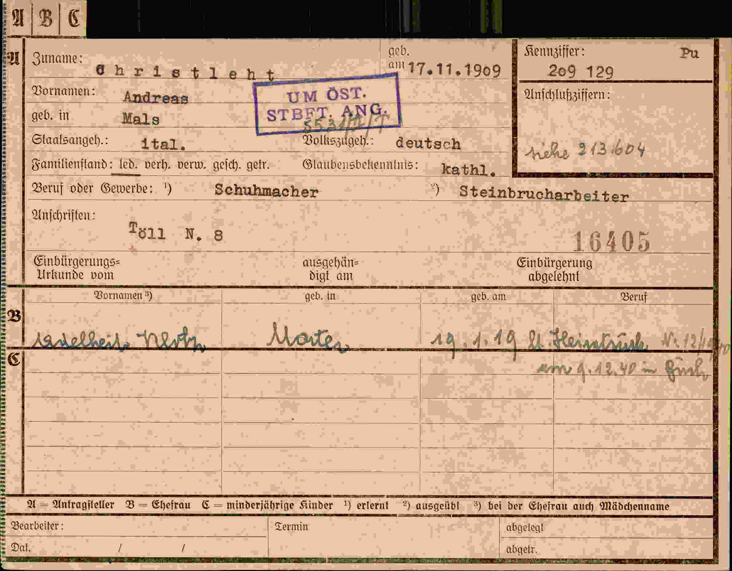 Dokument für Andreas Christleh