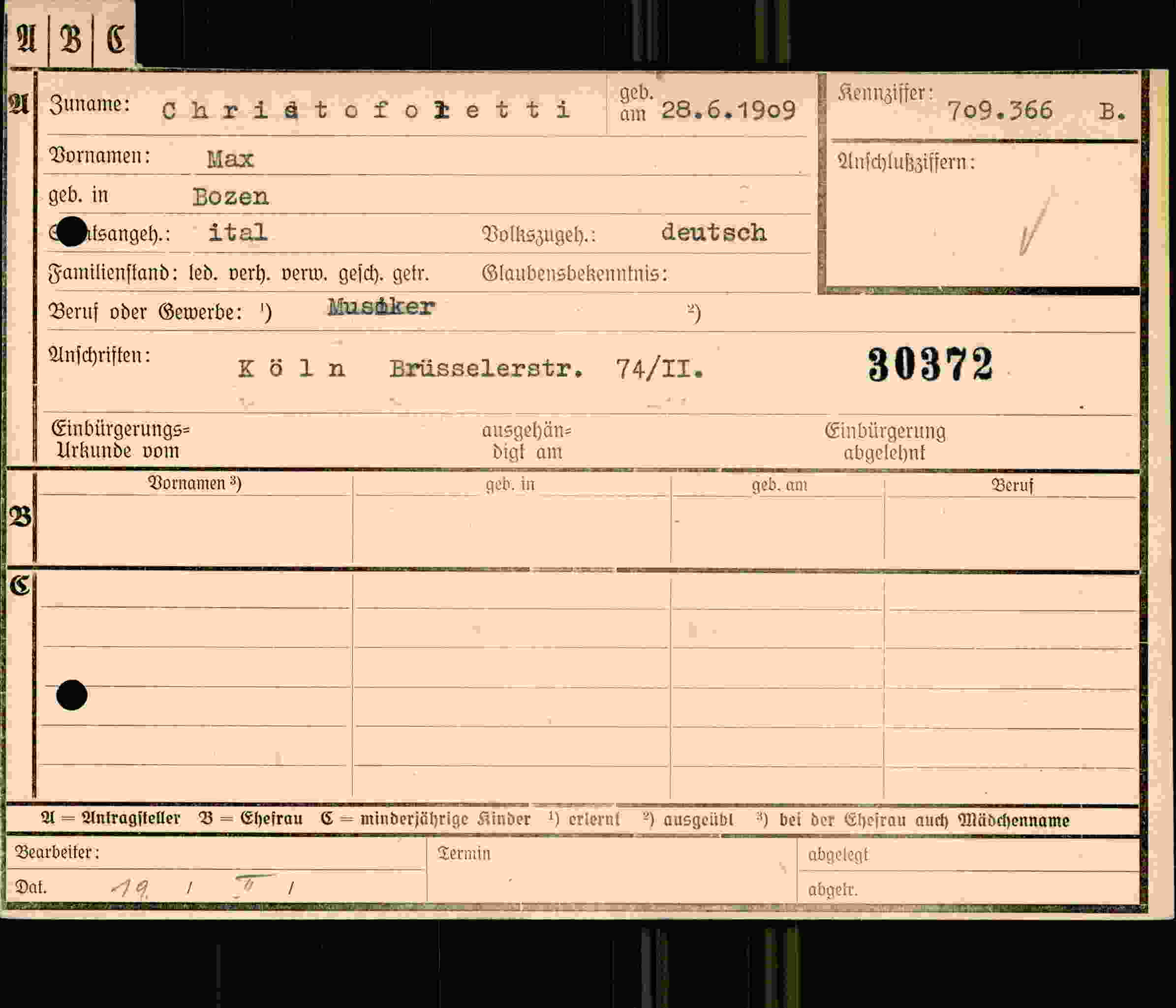 Dokument für Max Christofoletti
