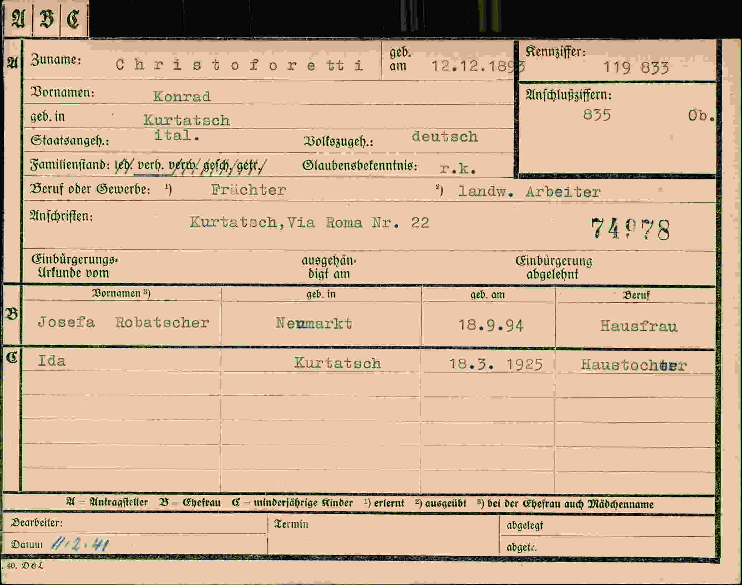 Dokument für Konrad Christoforetti