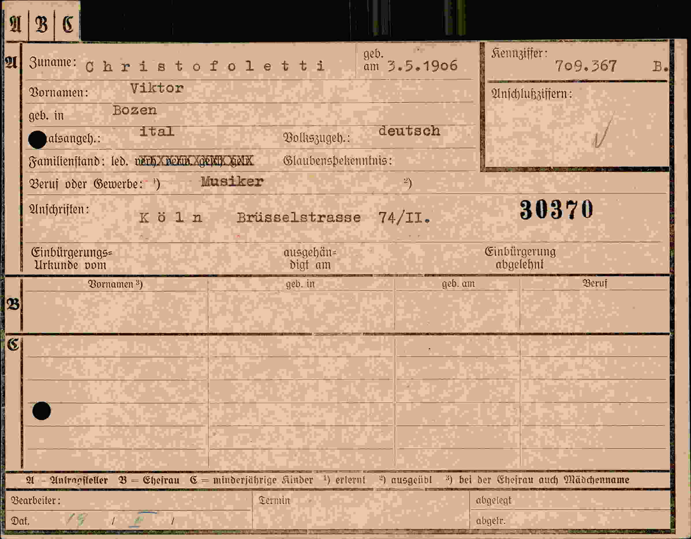Dokument für Viktor Christofoletti