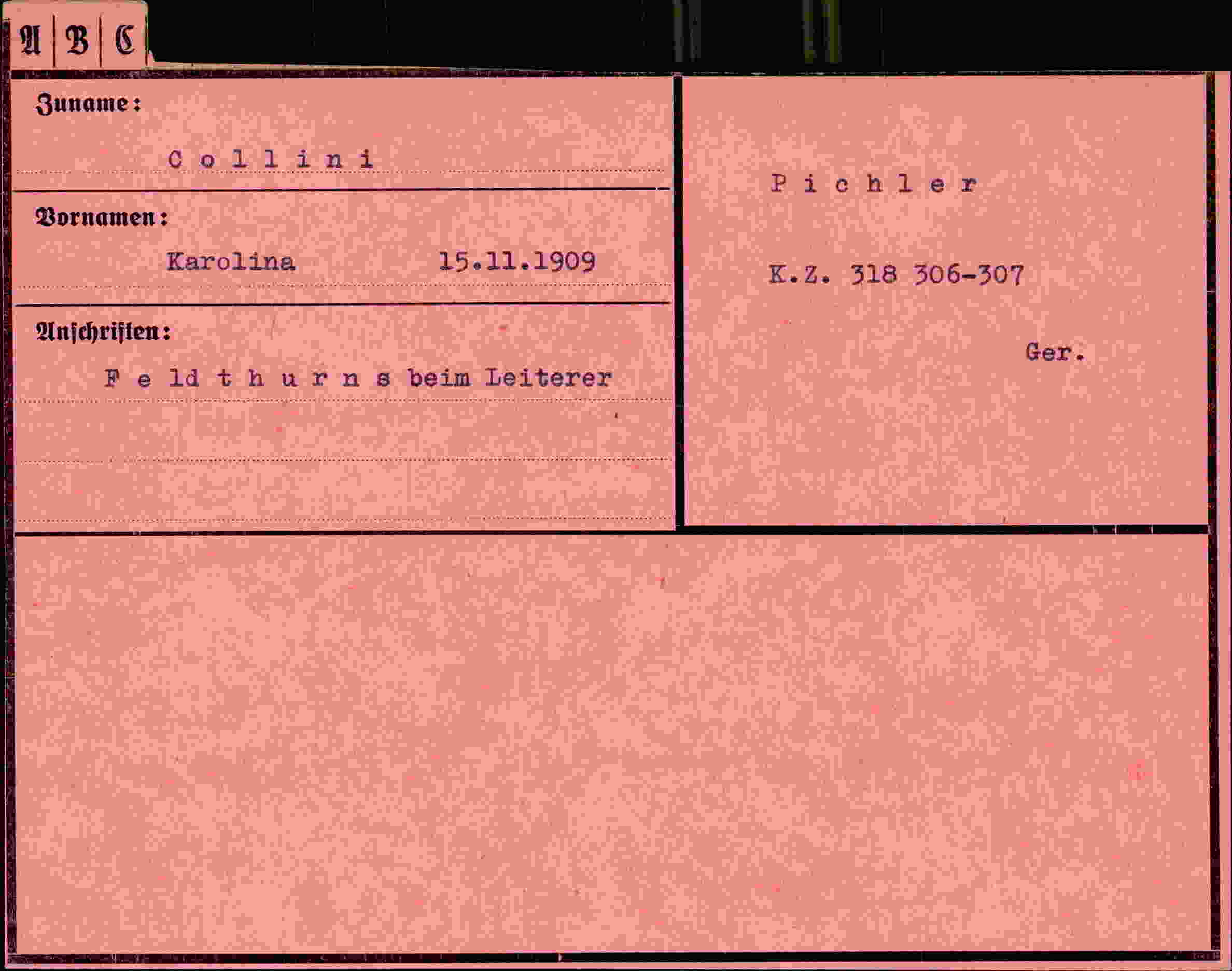 Vorderseite des Dokuments