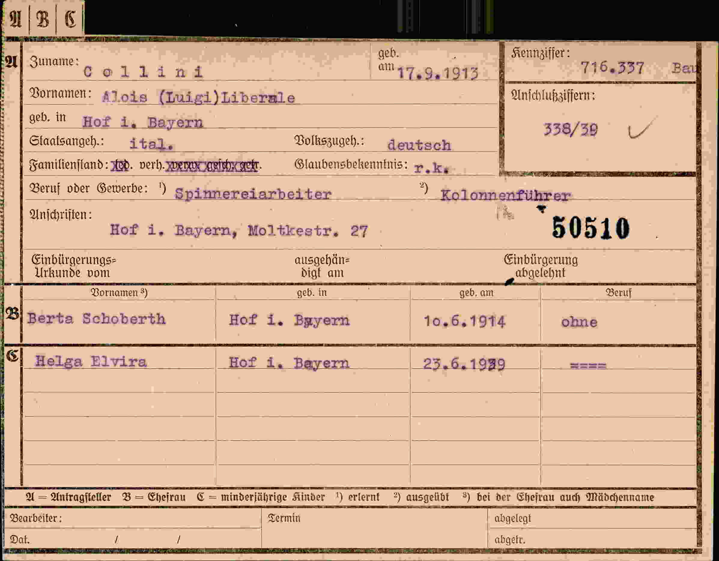 Dokument für Alois Collini