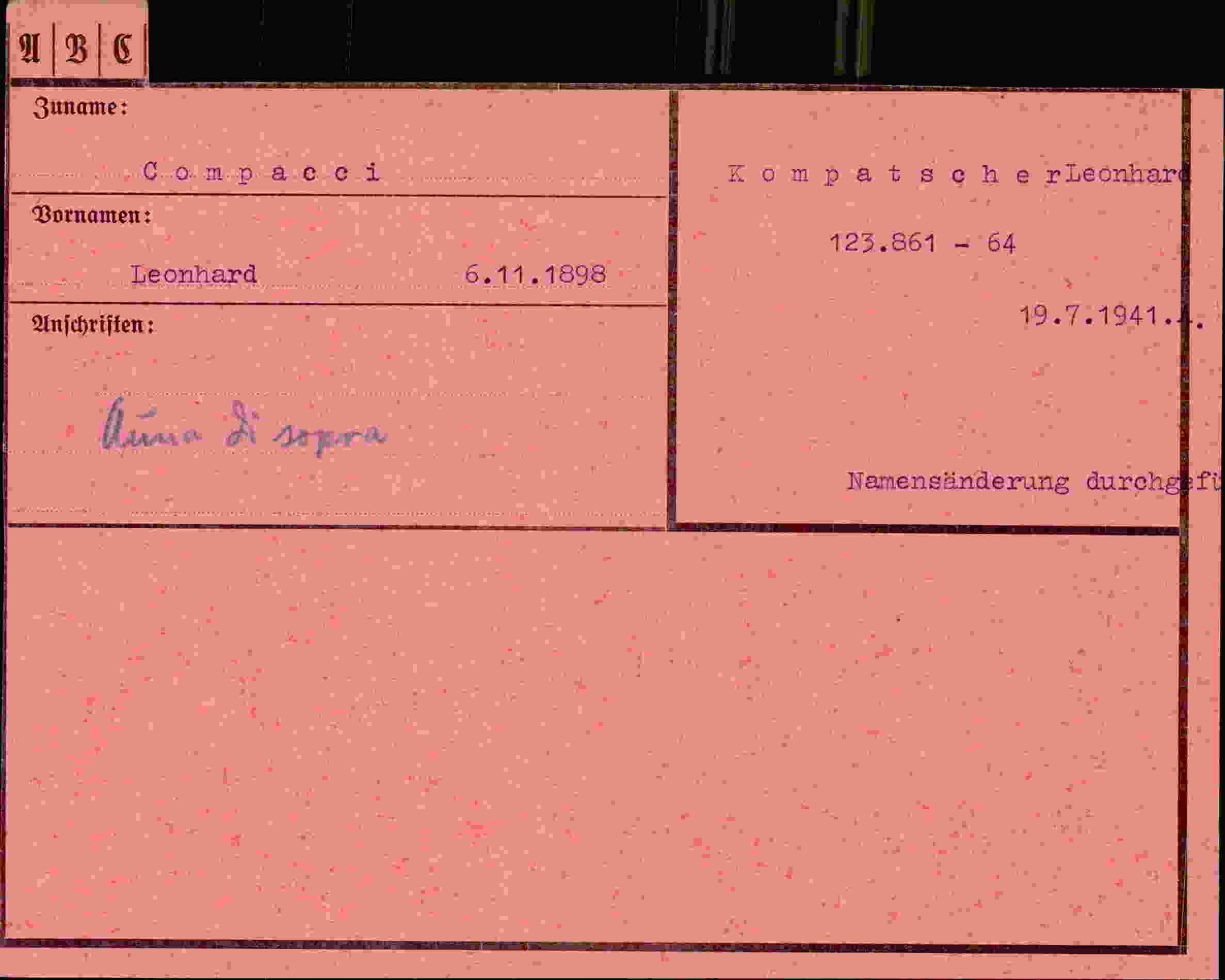 Vorderseite des Dokuments