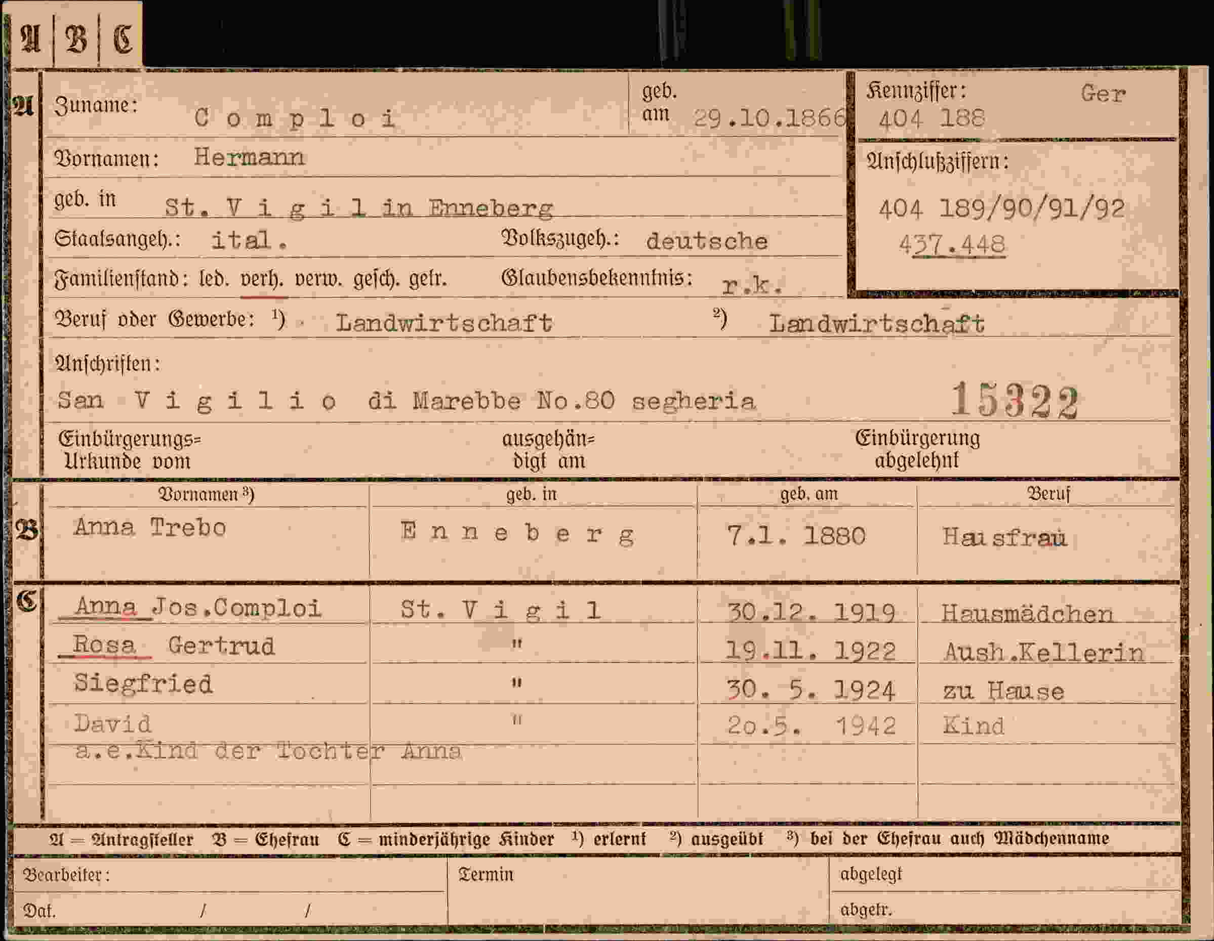 Dokument für Hermann Comploi