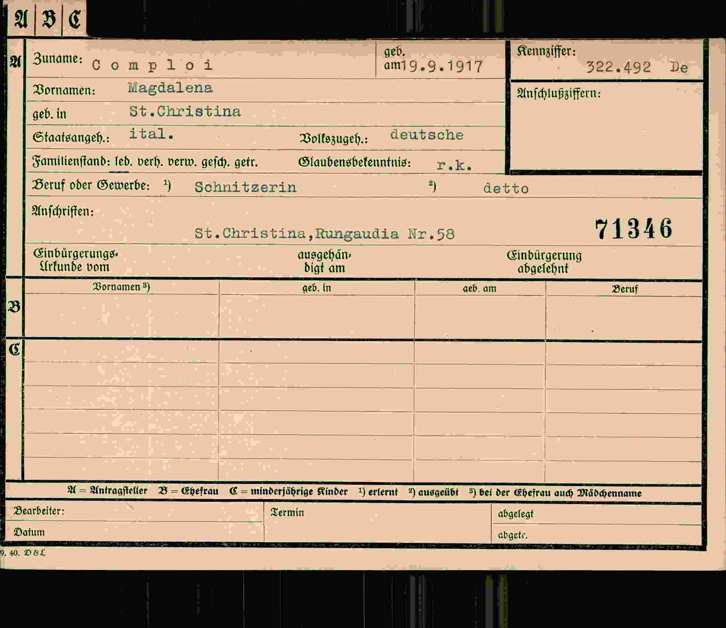 Dokument für Magdalena Comploi