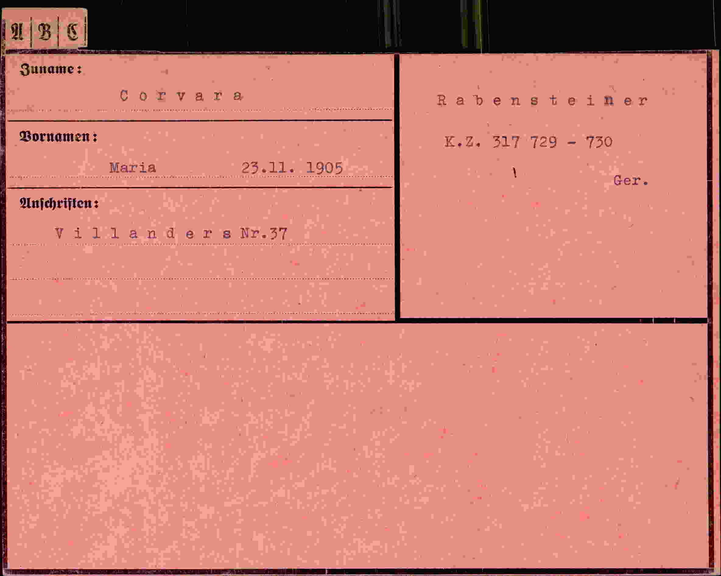 Vorderseite des Dokuments