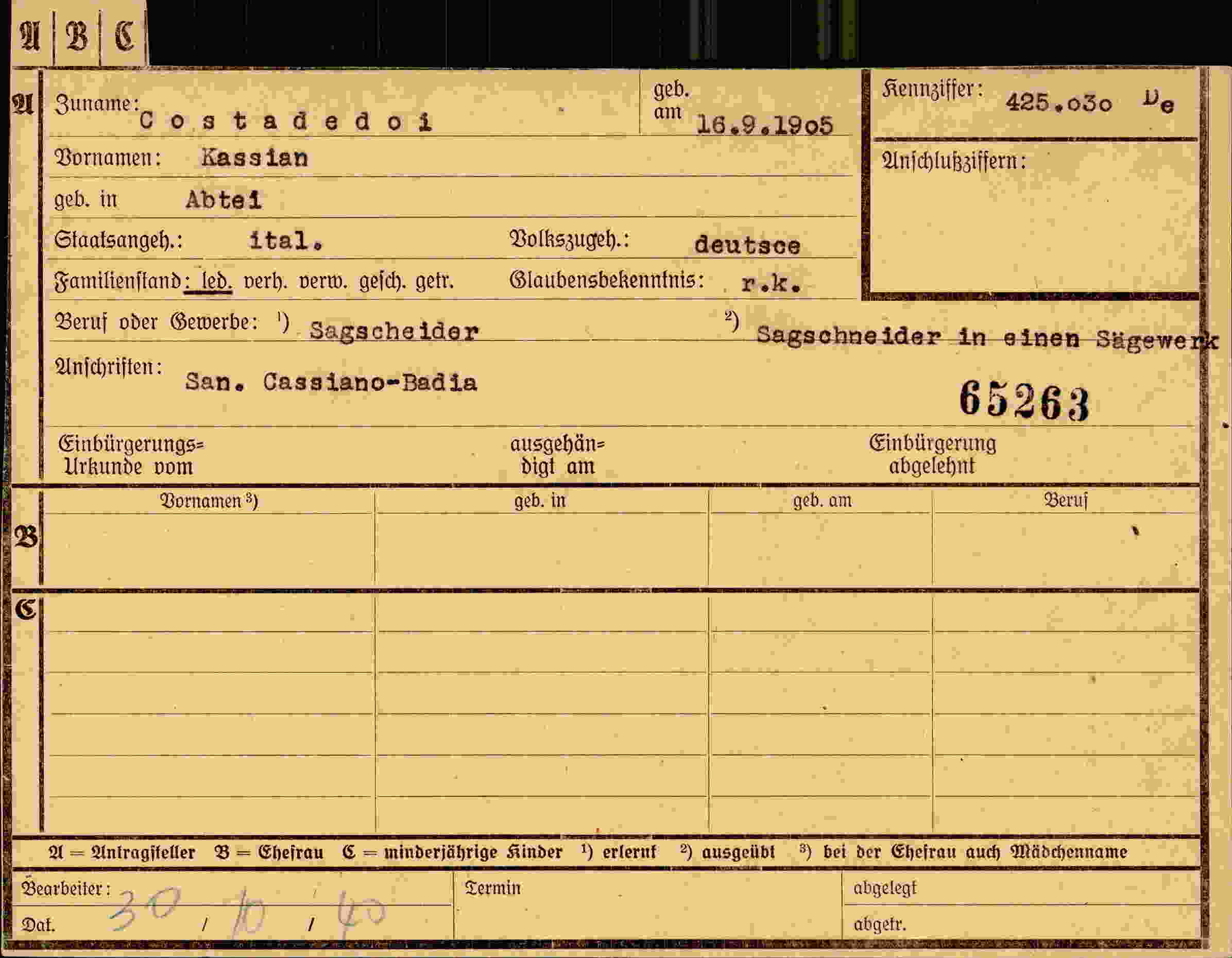 Dokument für Kassian Costadedoi