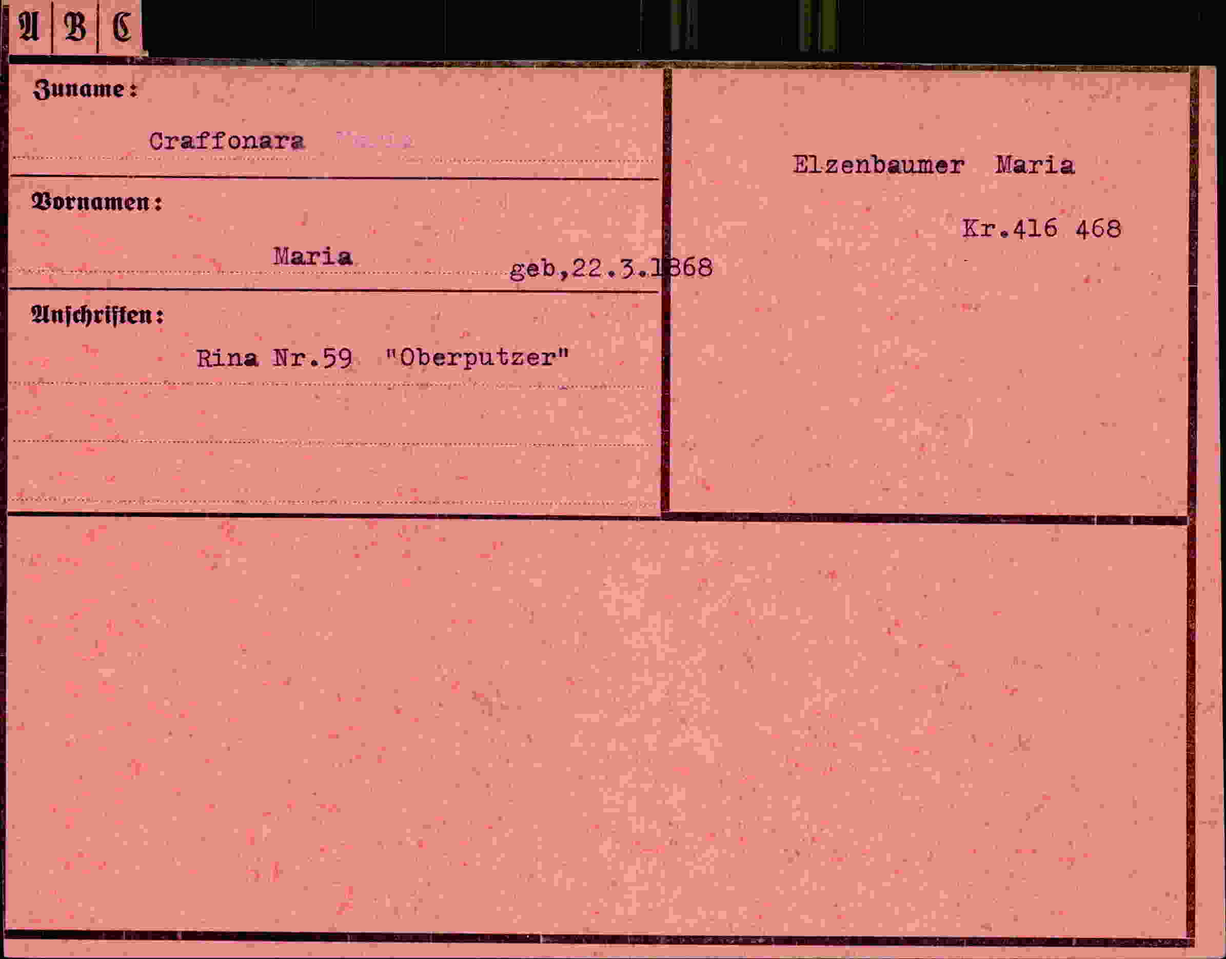 Vorderseite des Dokuments