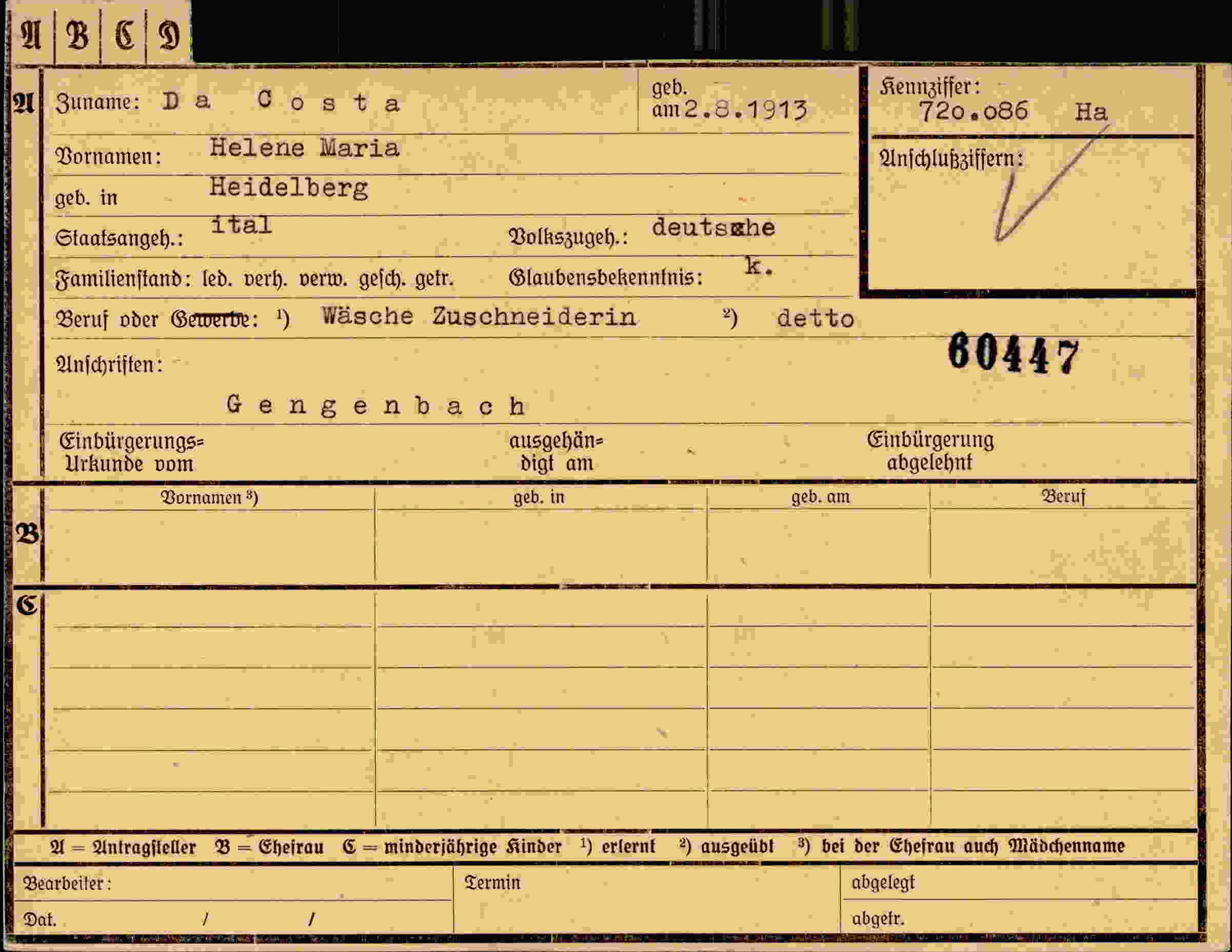 Vorderseite des Dokuments