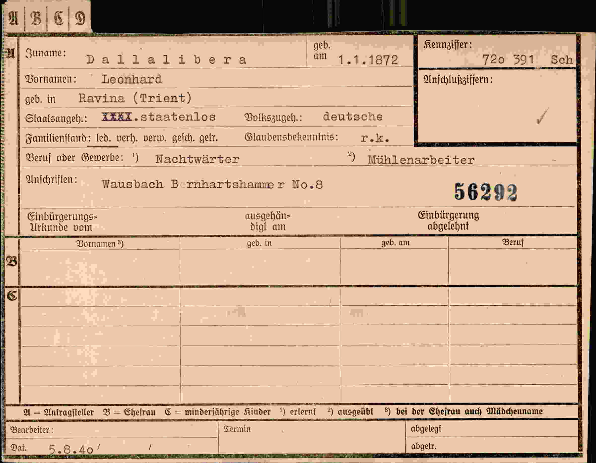 Dokument für Leonhard Dallalibera