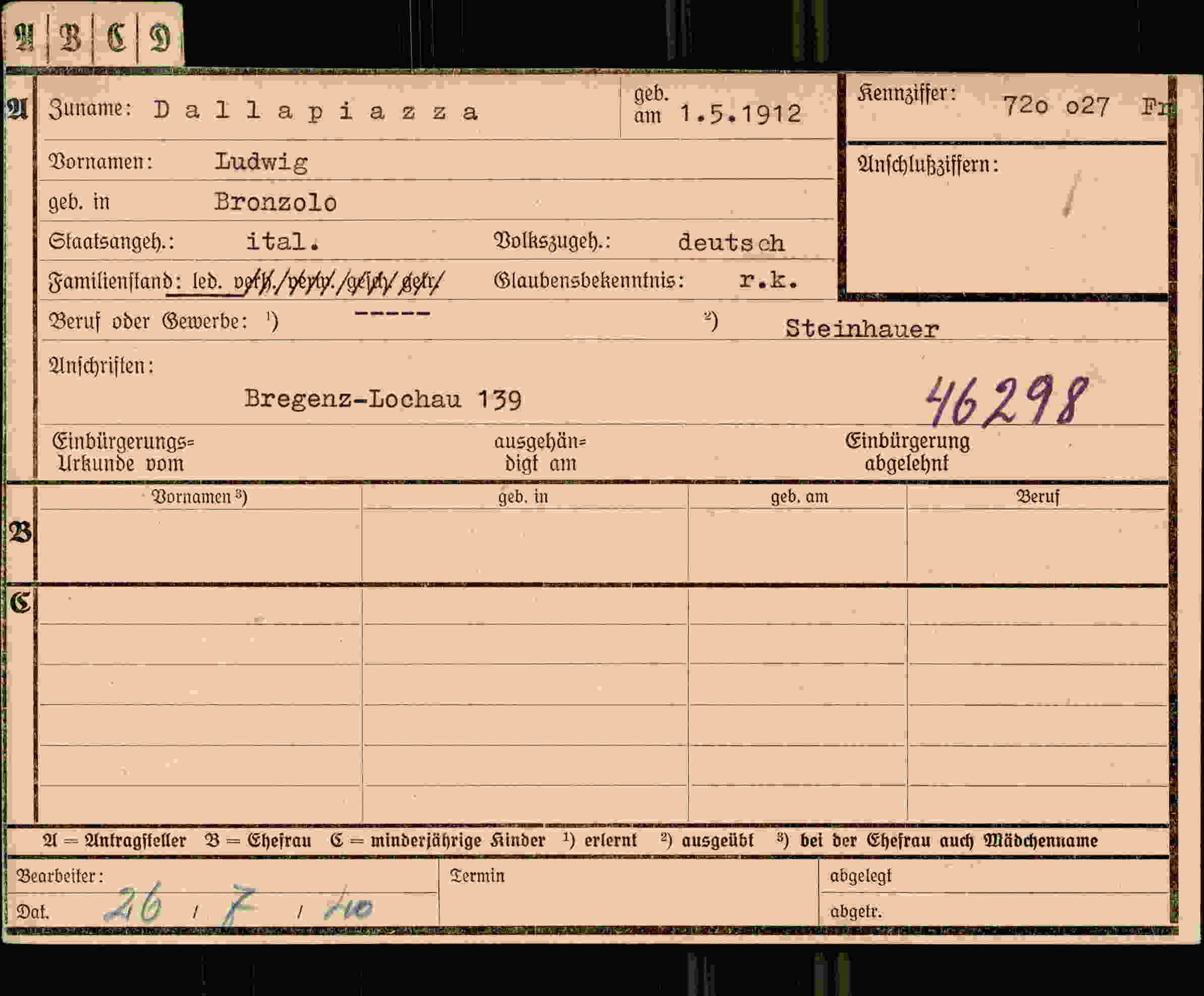 Dokument für Ludwig Dallapiaza