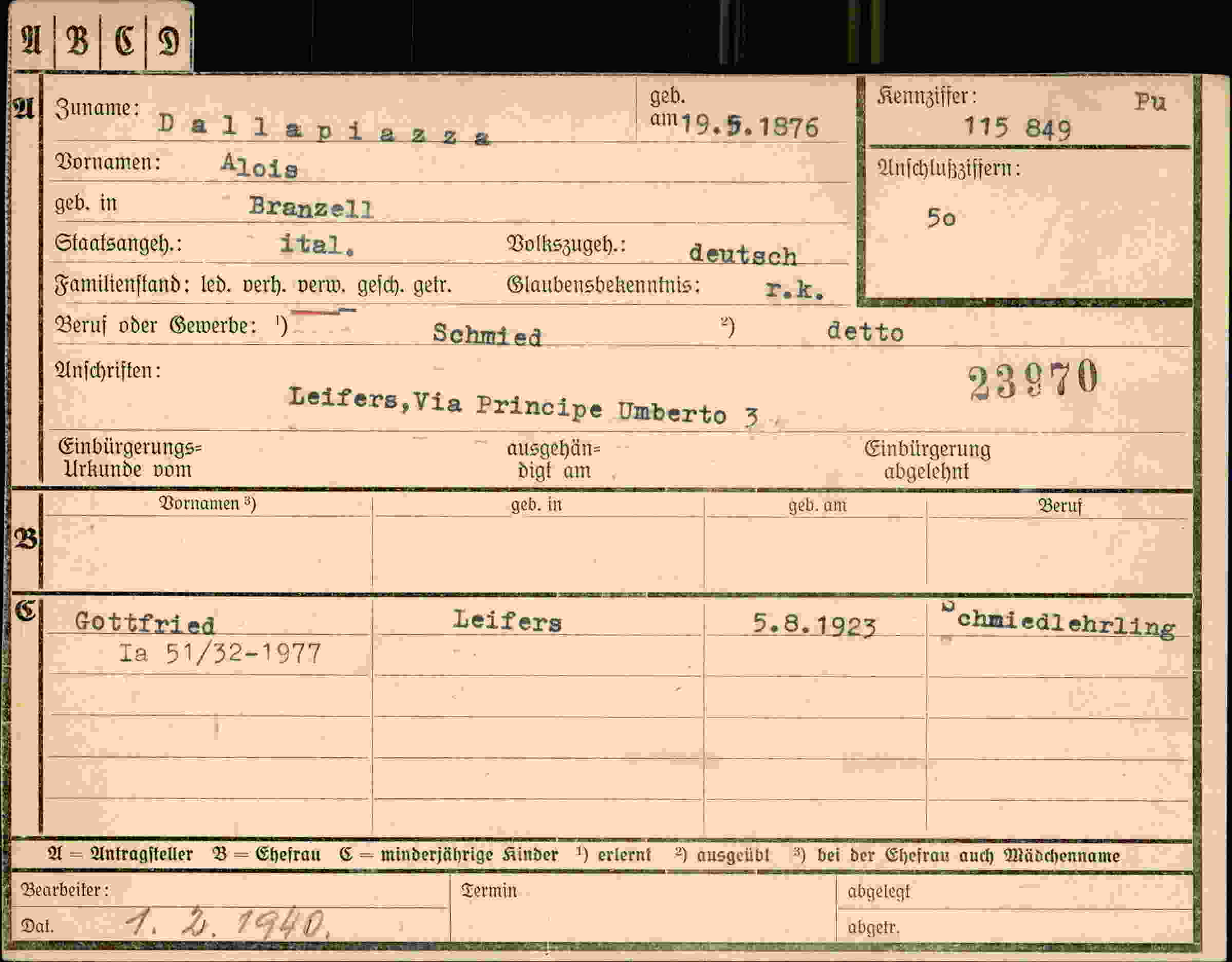 Dokument für Alois Dallapiaza