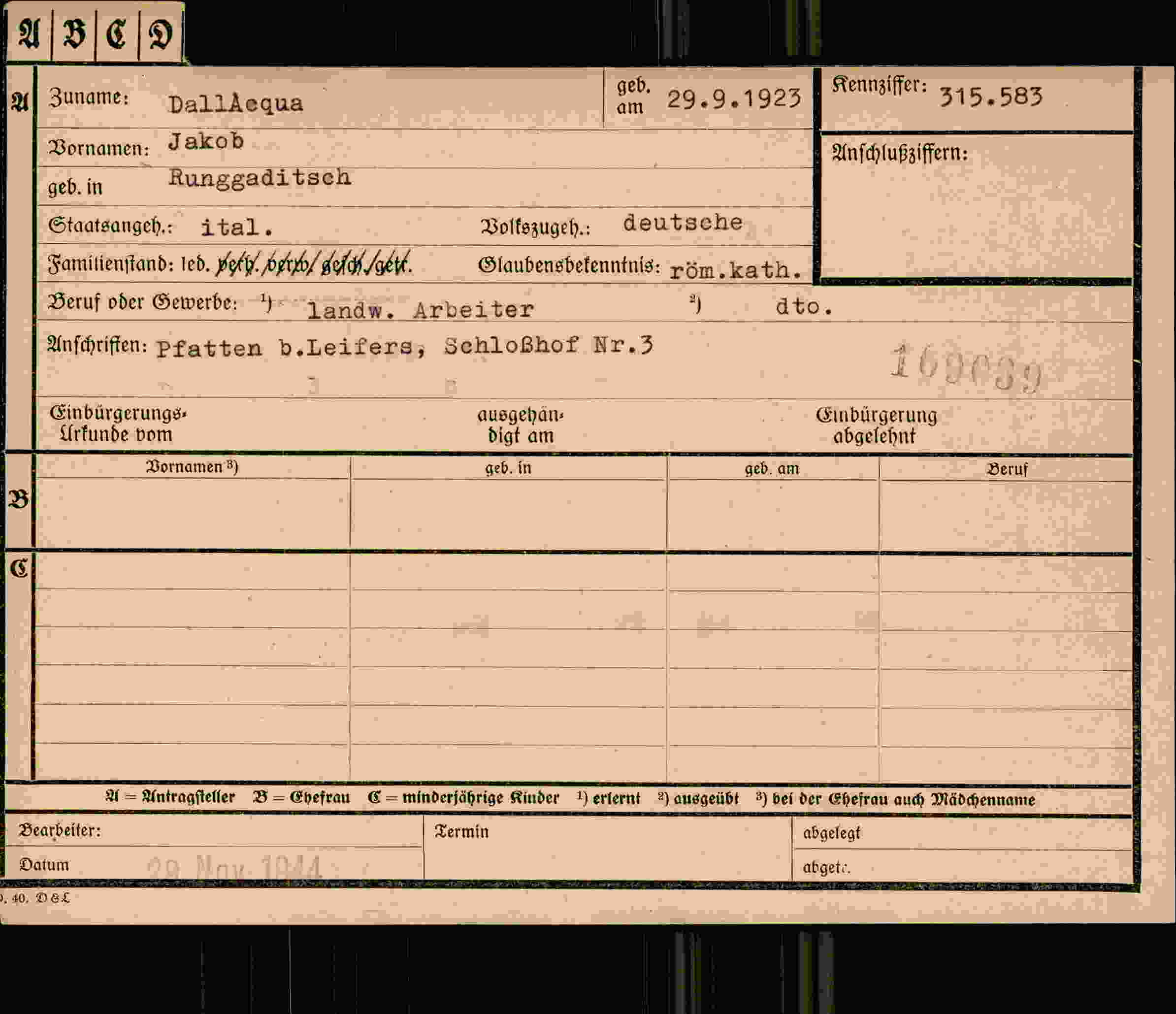 Dokument für Jakob DallAequa
