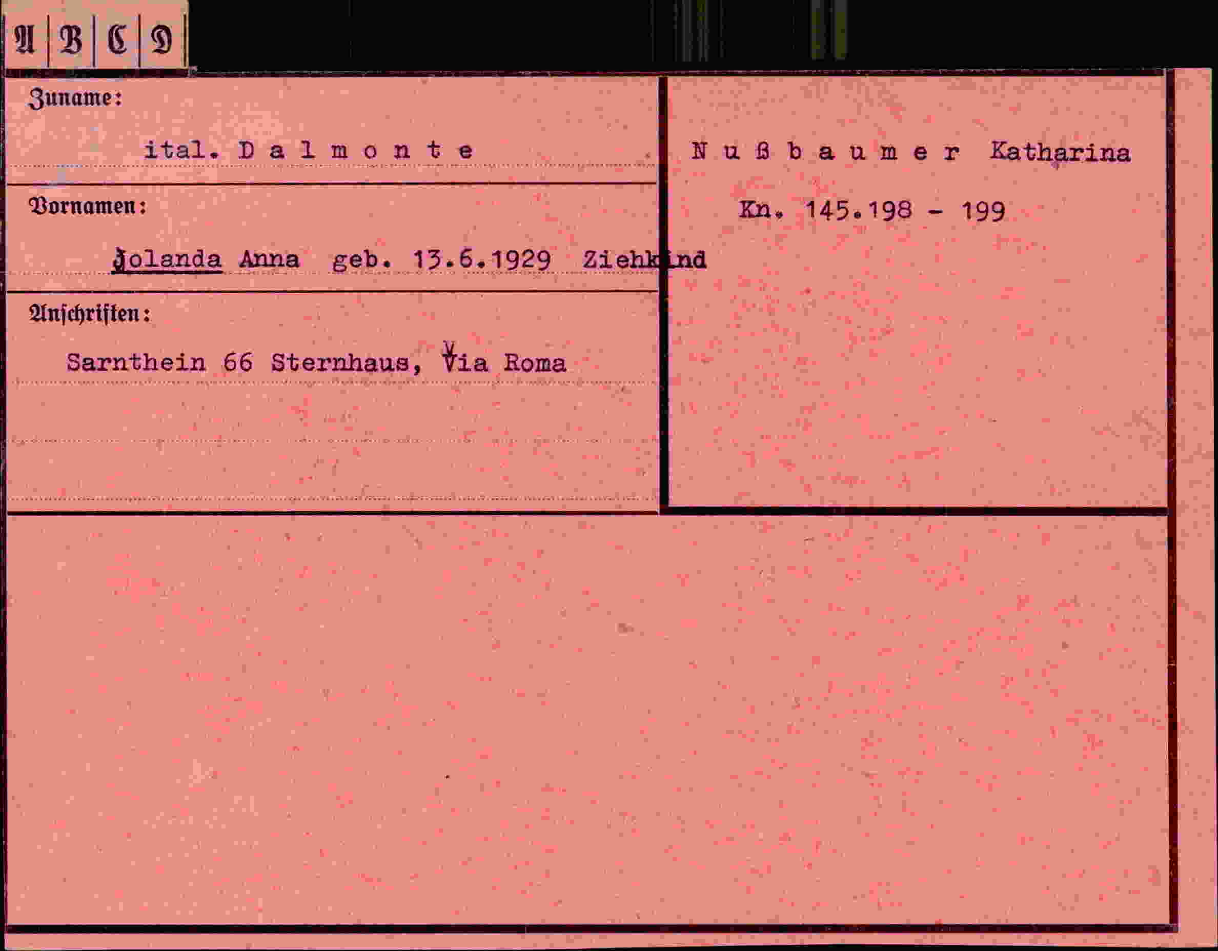 Dokument für Jolanda Anna Dalmonte