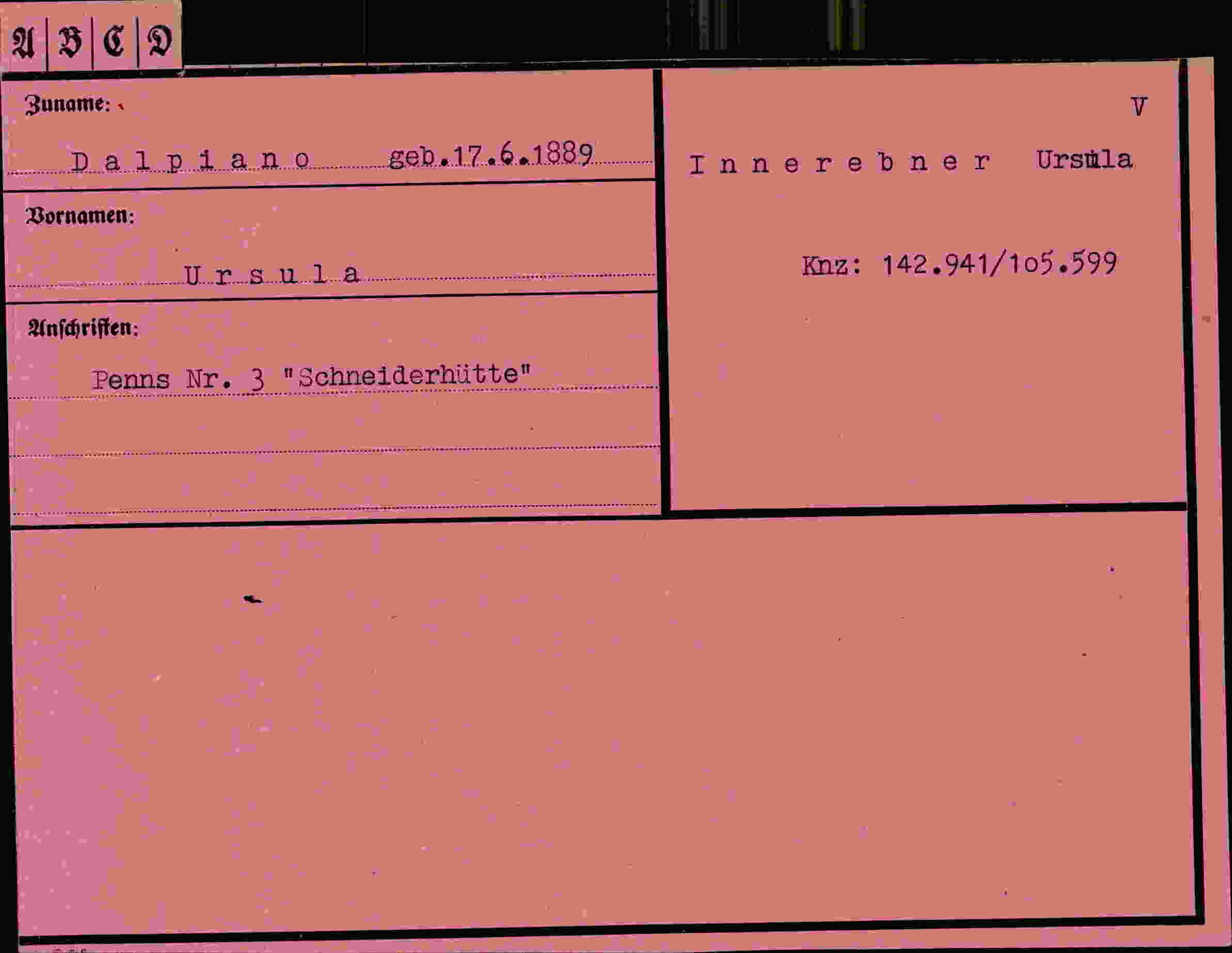 Vorderseite des Dokuments