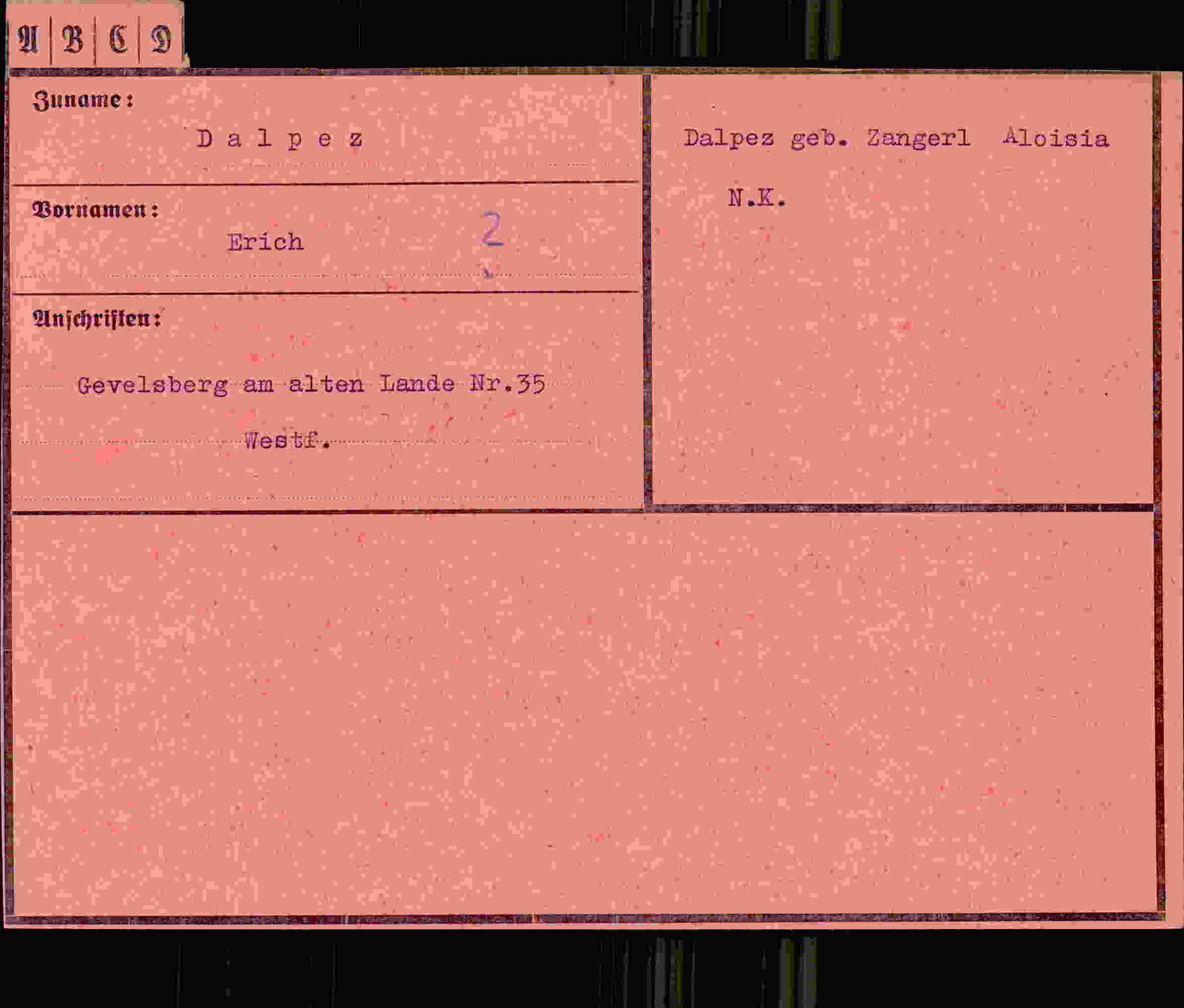 Dokument für Erich Dalpez