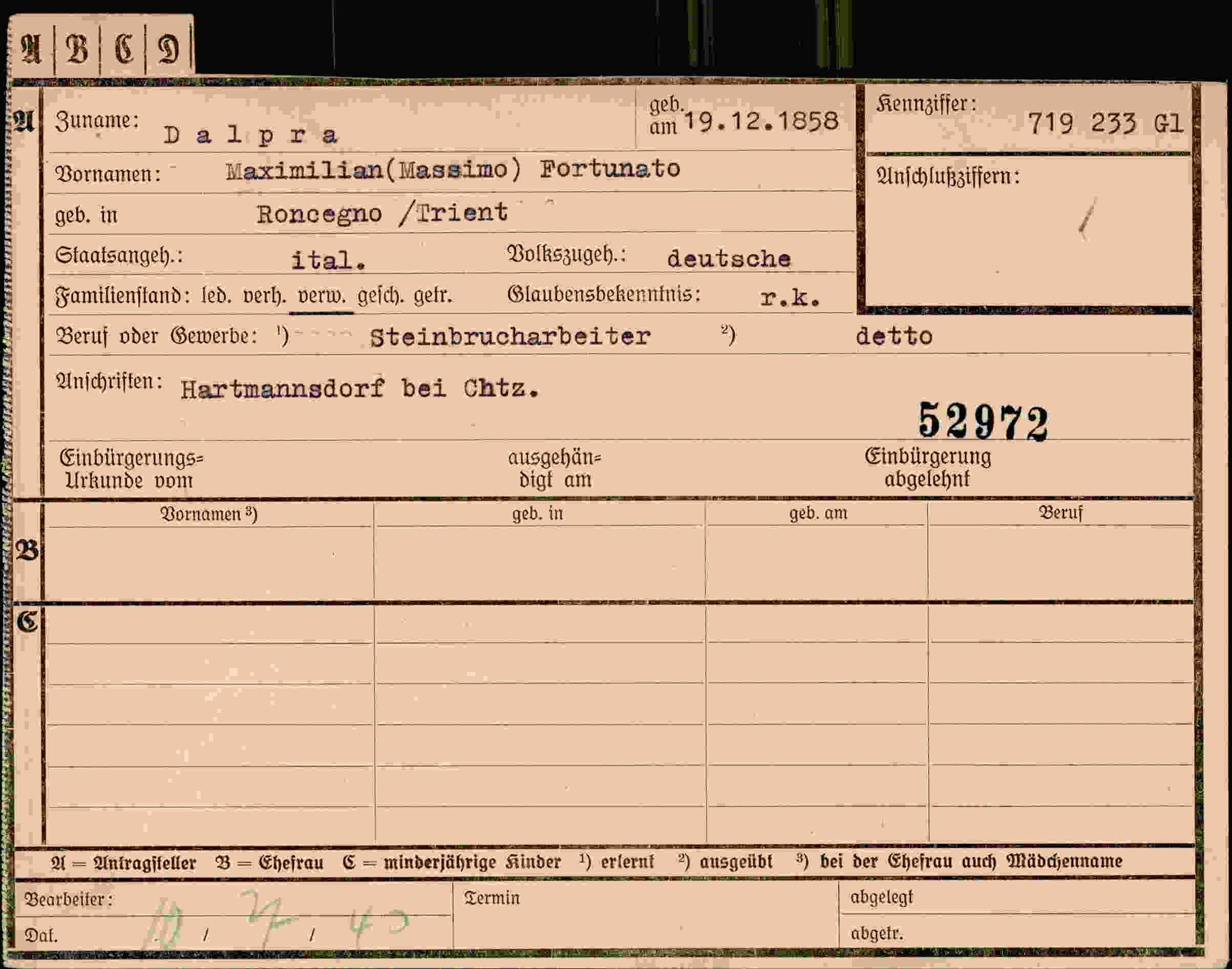 Dokument für Maximilian Dalpra