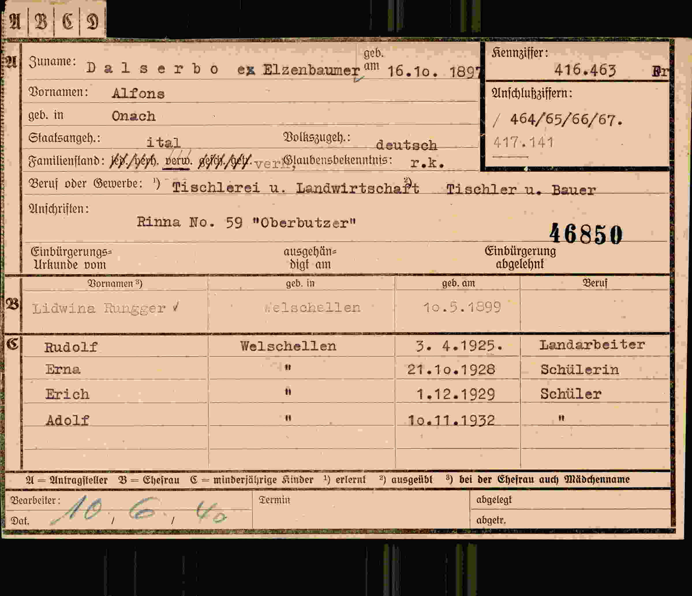 Dokument für Alfred Elzenbaumer