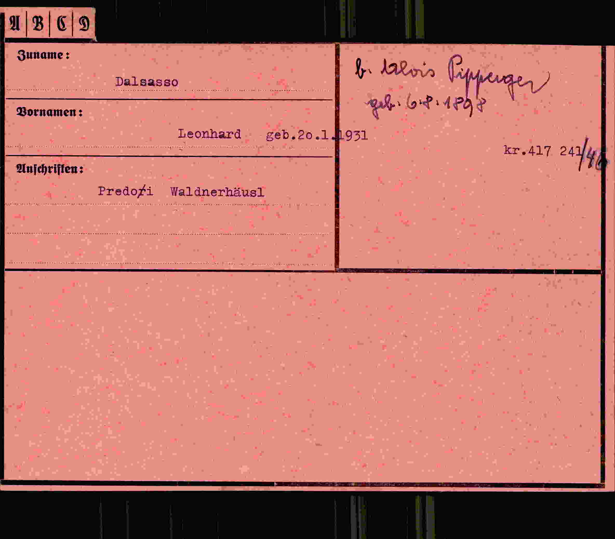 Dokument für Leonhard Dalsasso