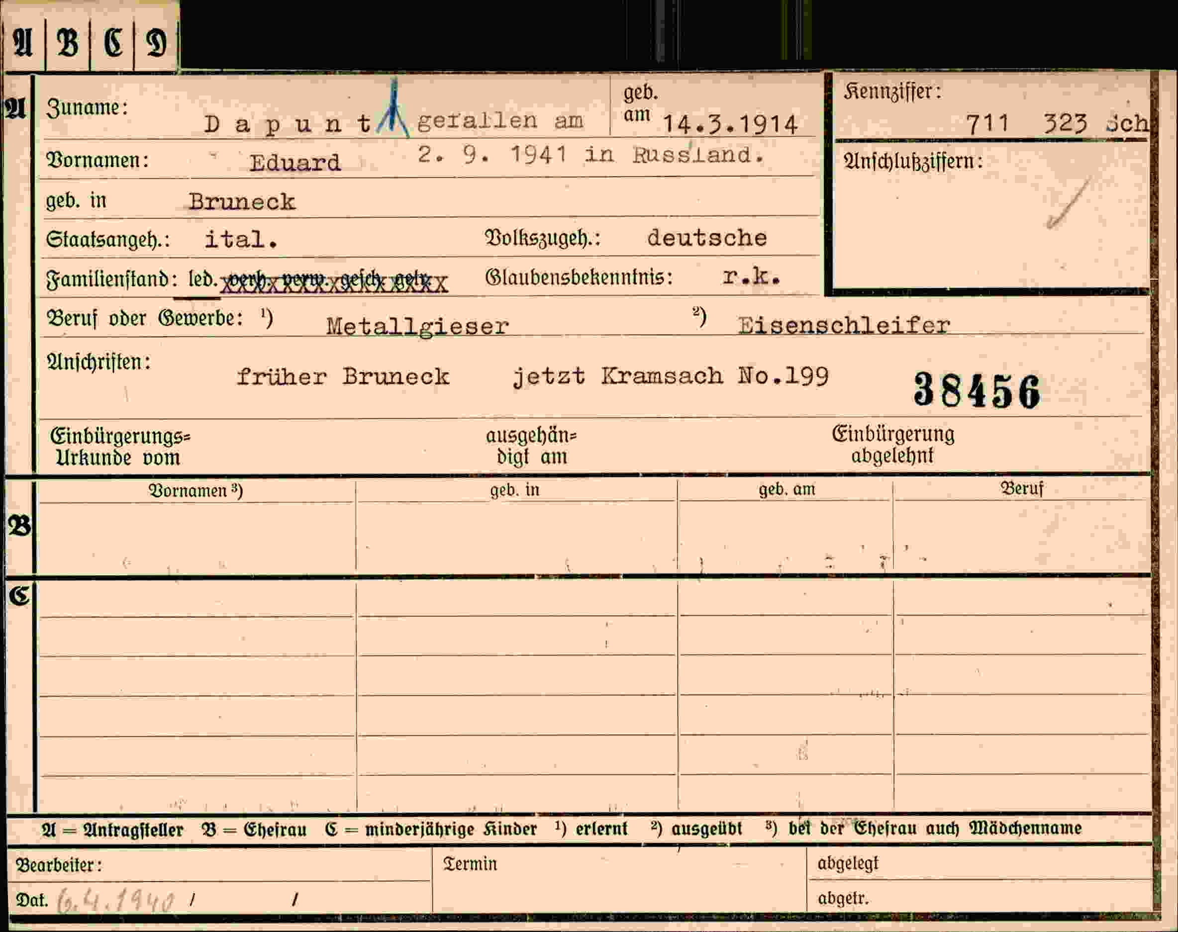 Dokument für Eduard DapuntA