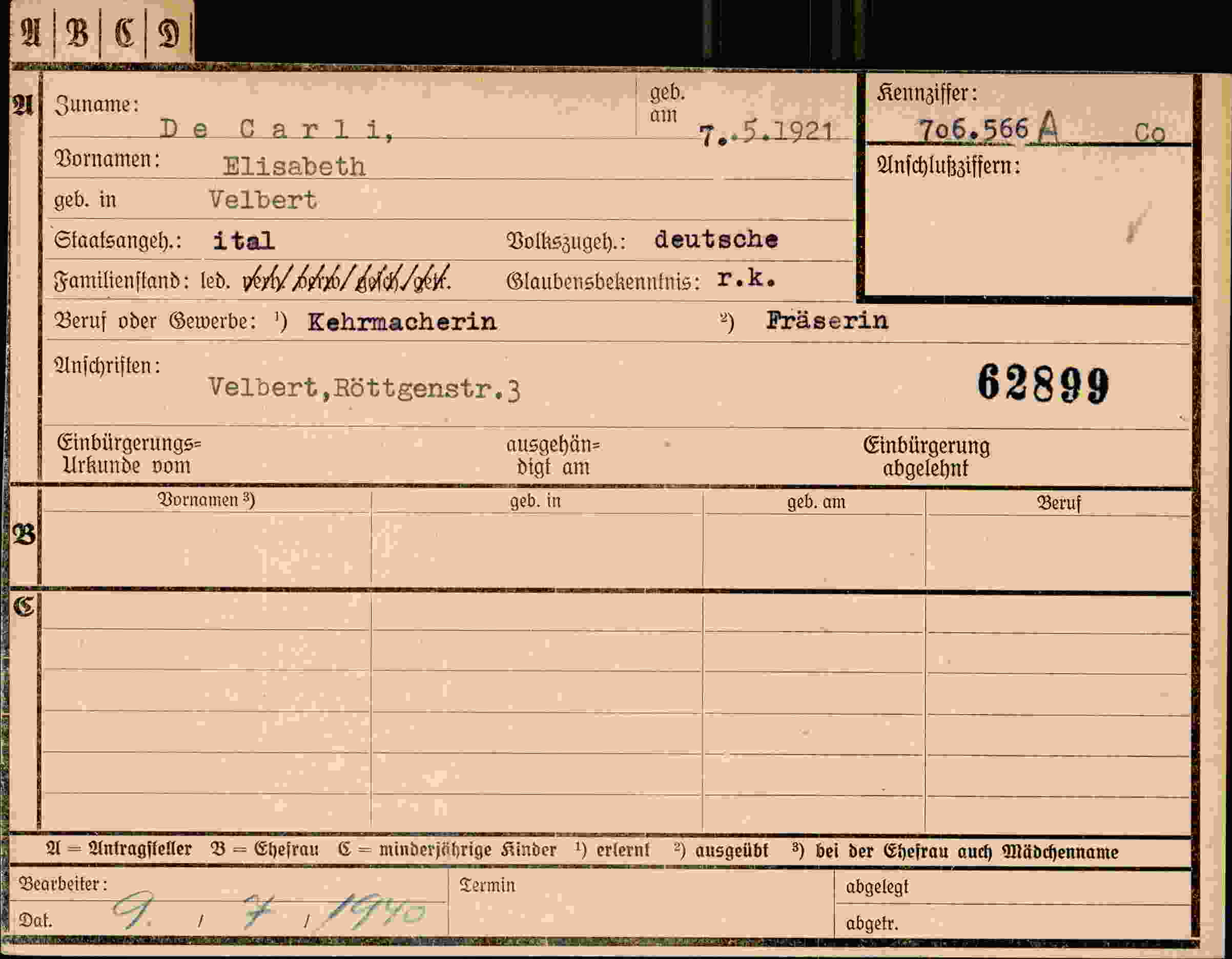Dokument für Elisabeth Decarli