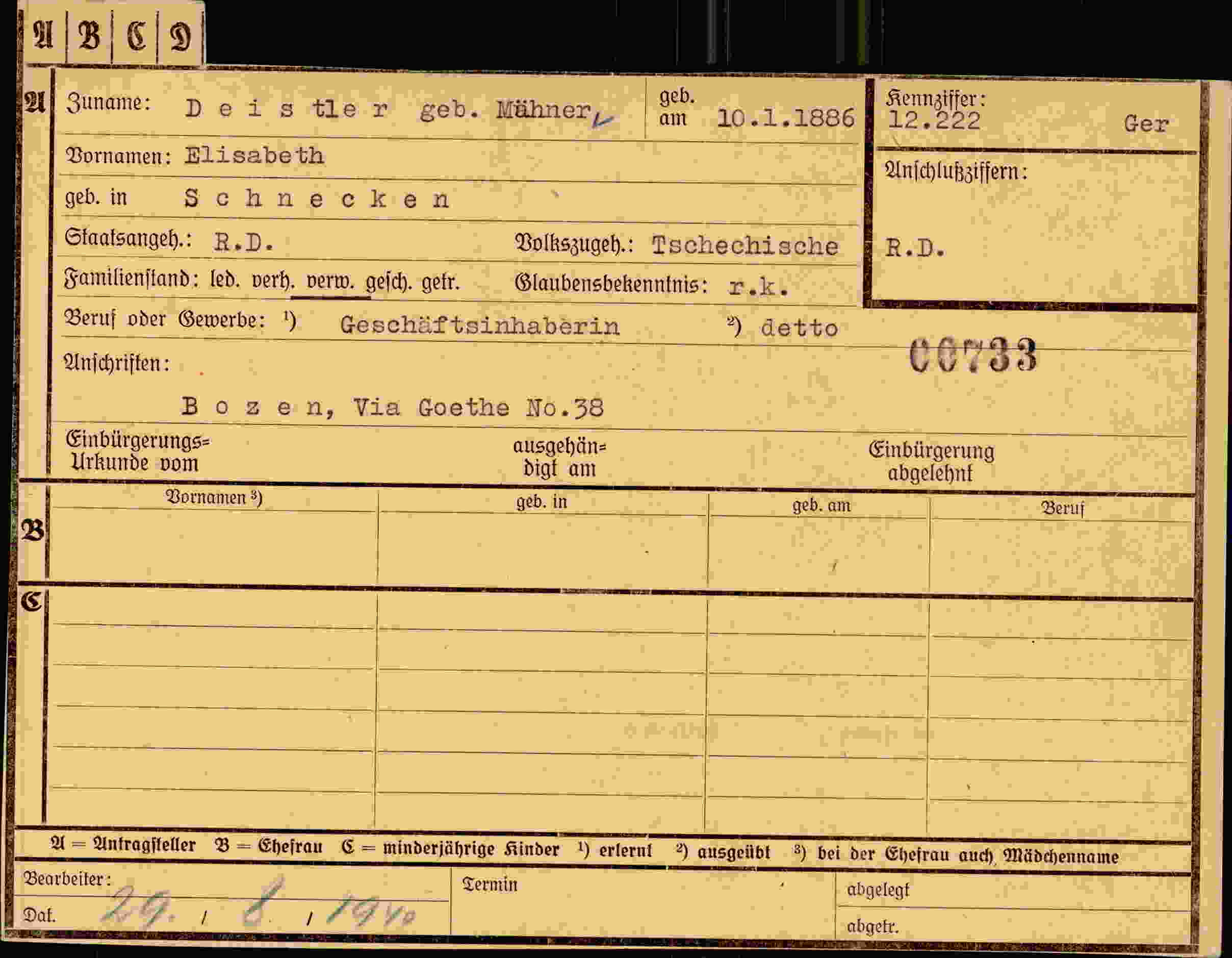 Dokument für Elisabeth Deistler