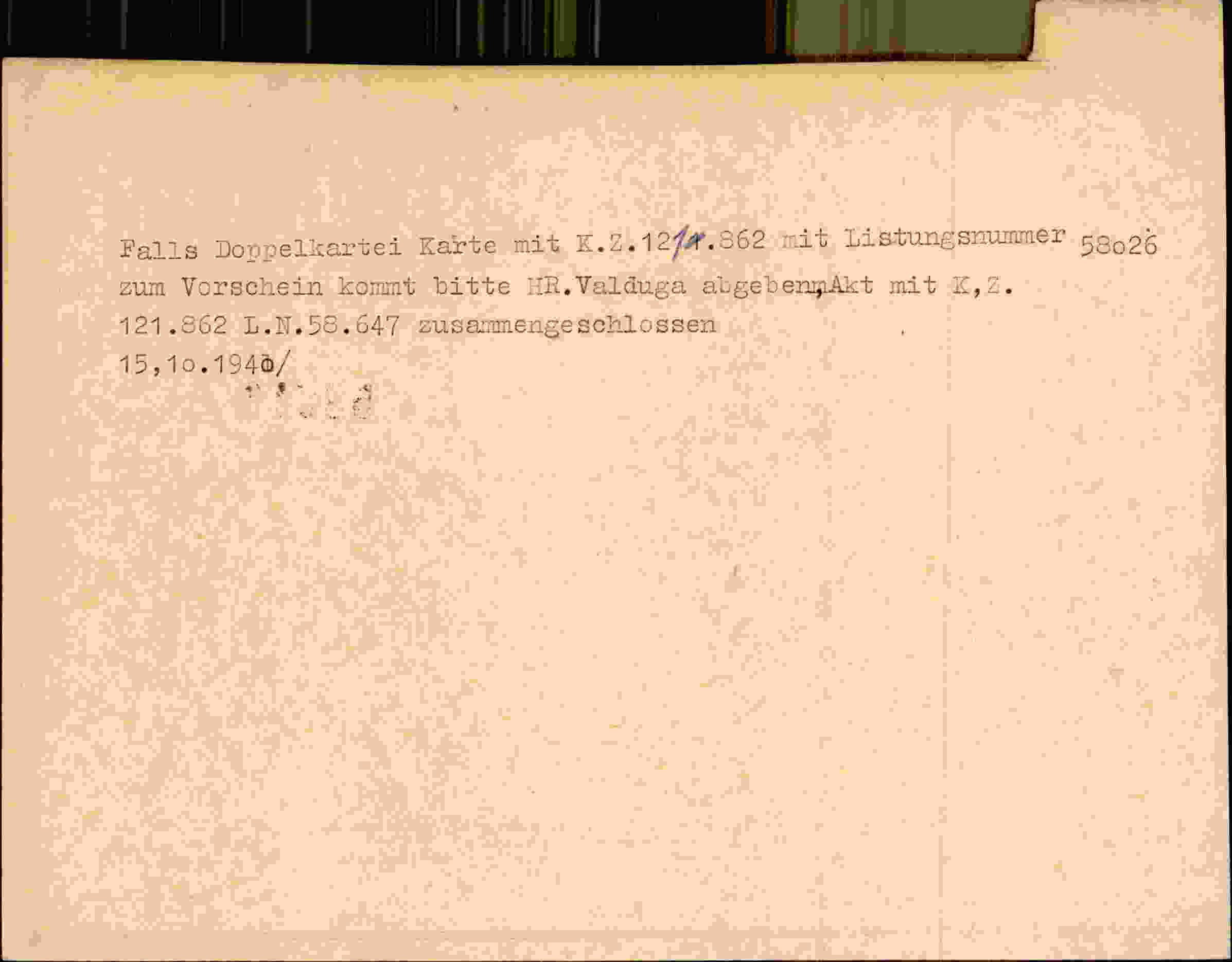 Rückseite des Dokuments