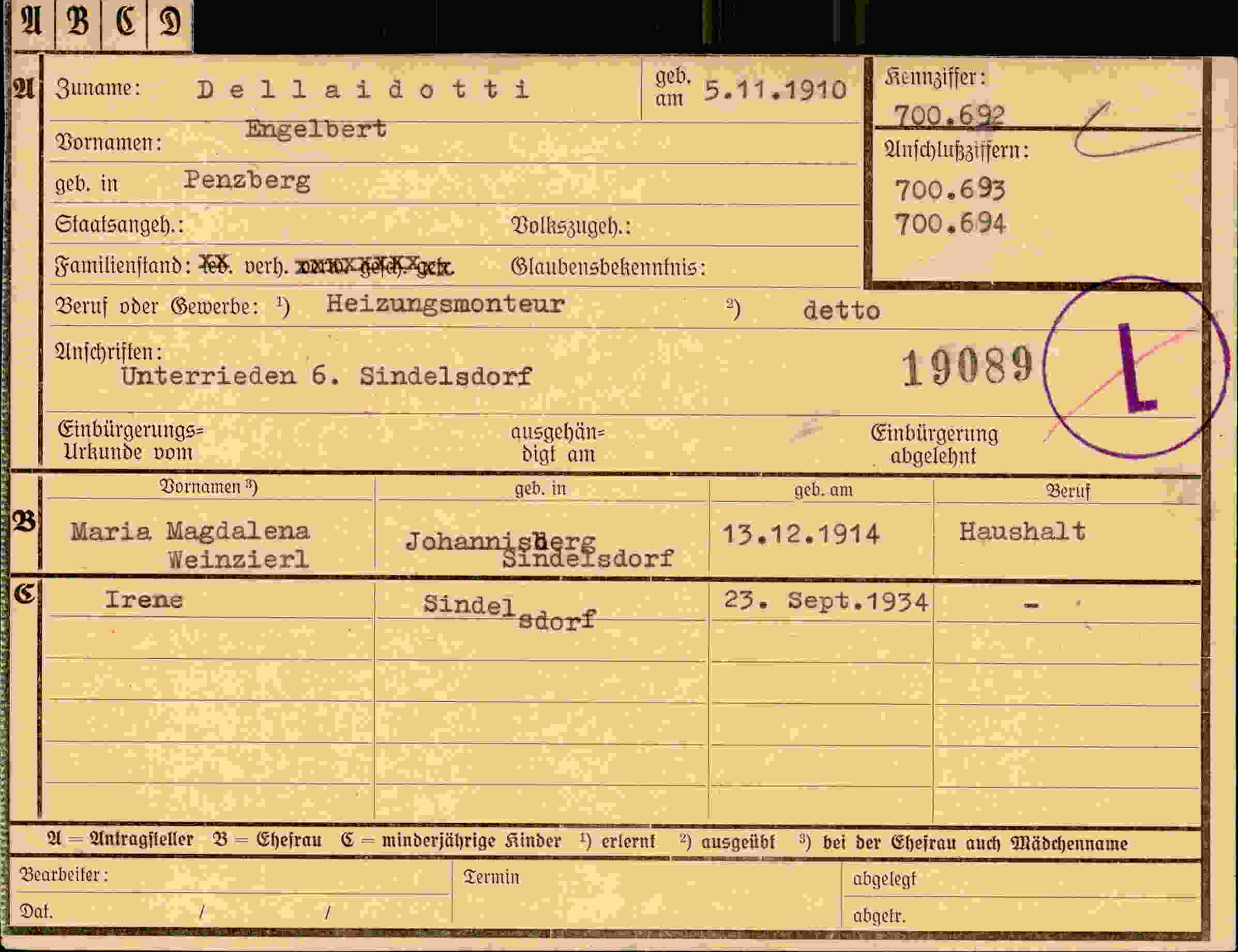 Vorderseite des Dokuments