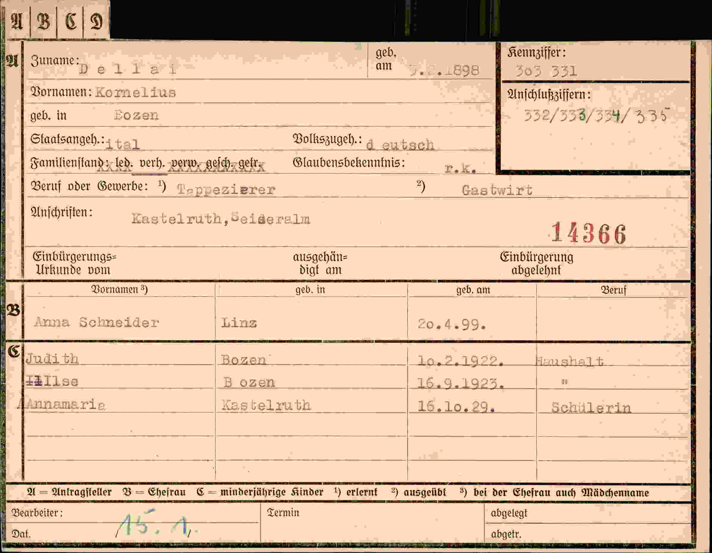 Dokument für Kornelius Dellais