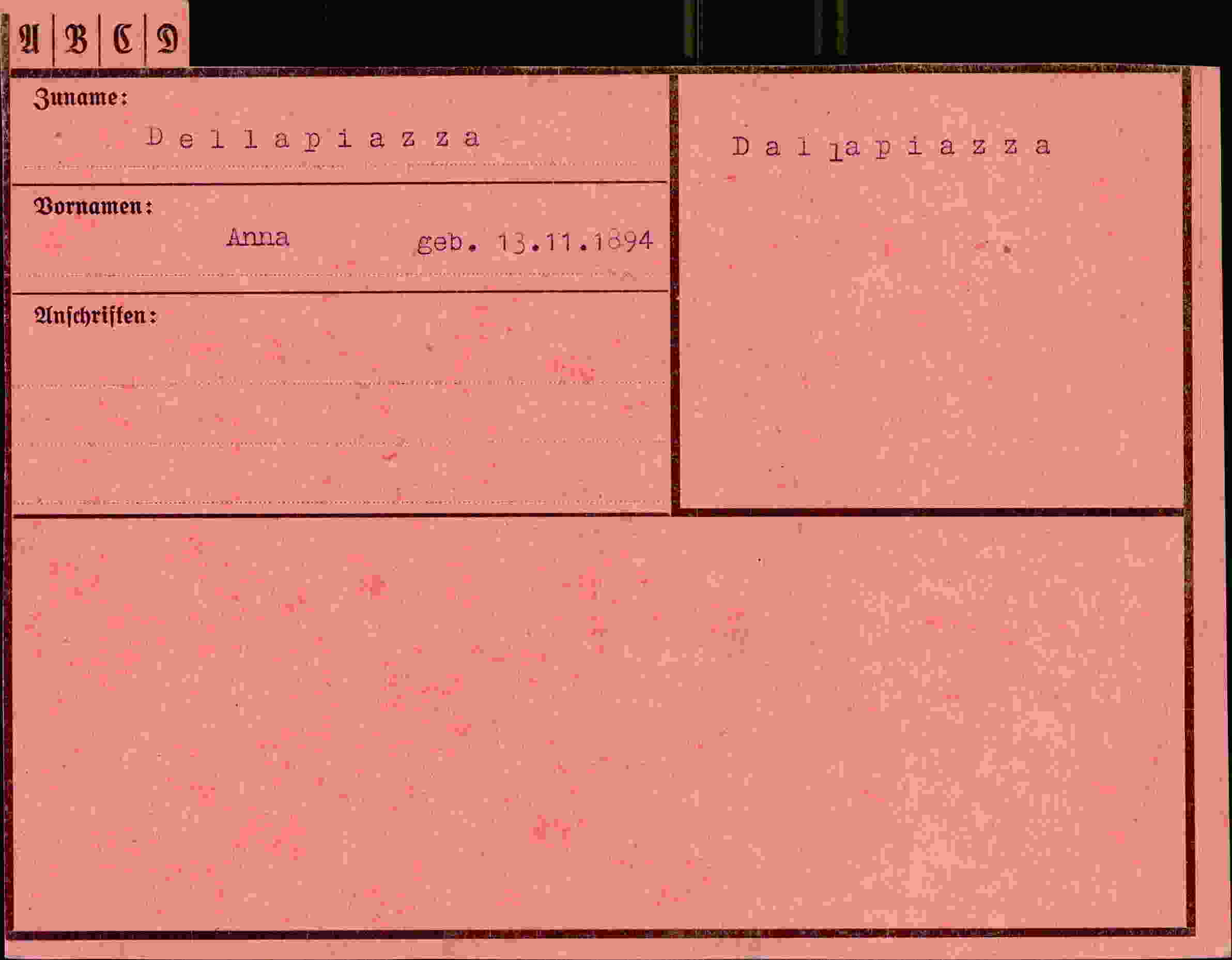 Vorderseite des Dokuments