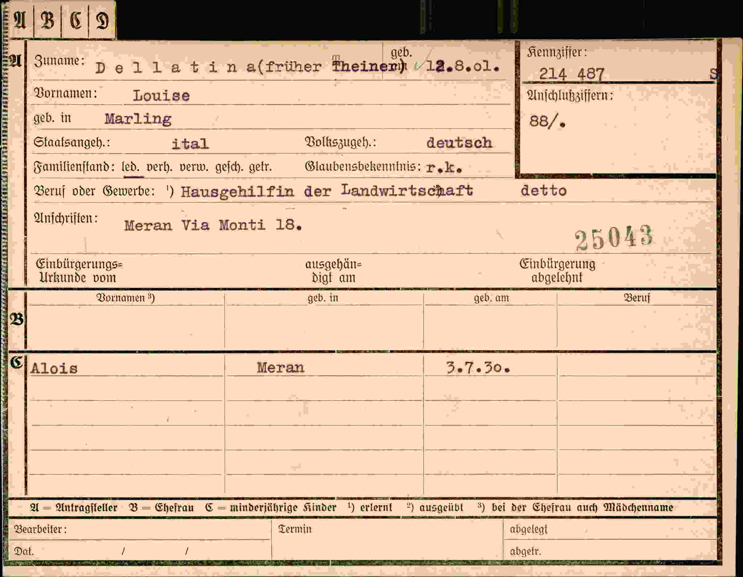 Dokument für Louise Dellatina