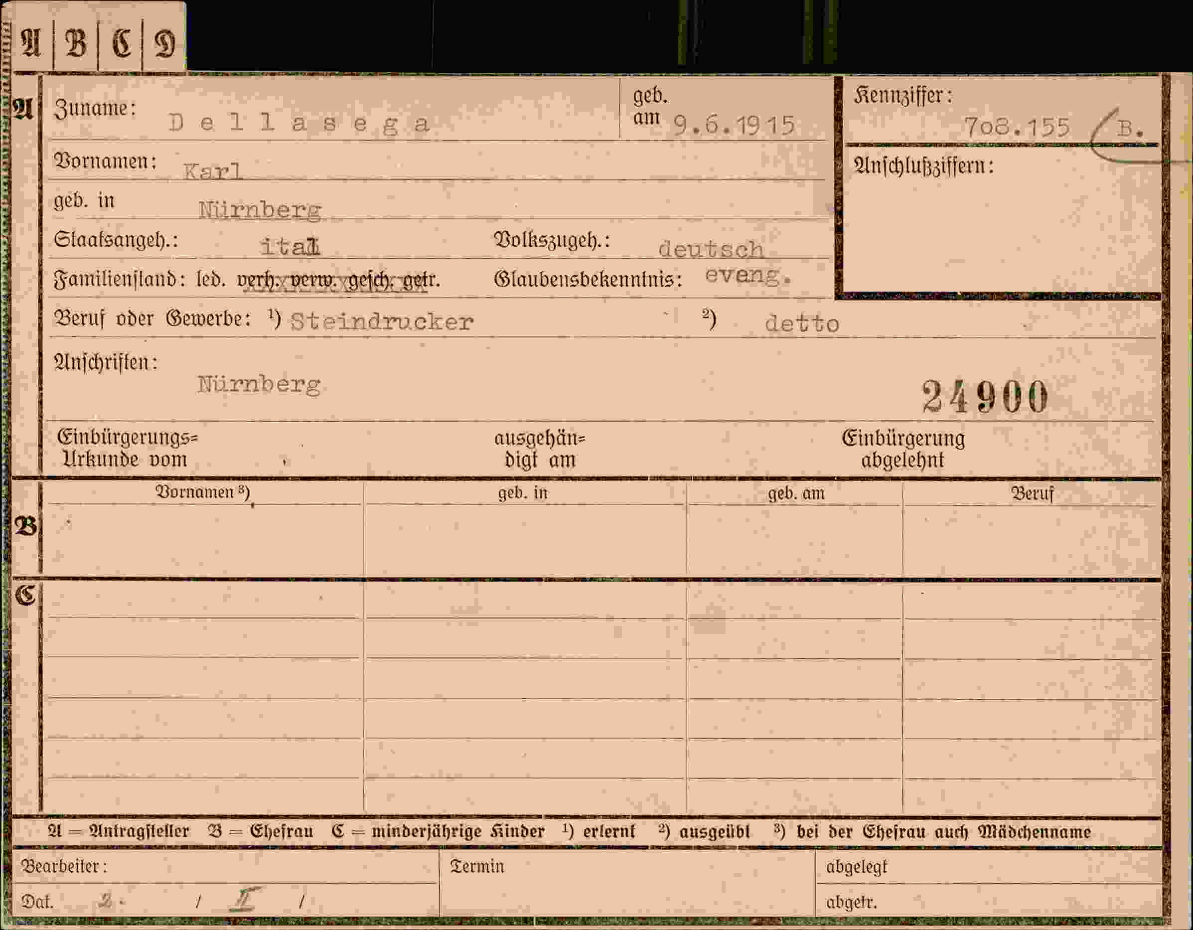 Dokument für Karl Dellasega