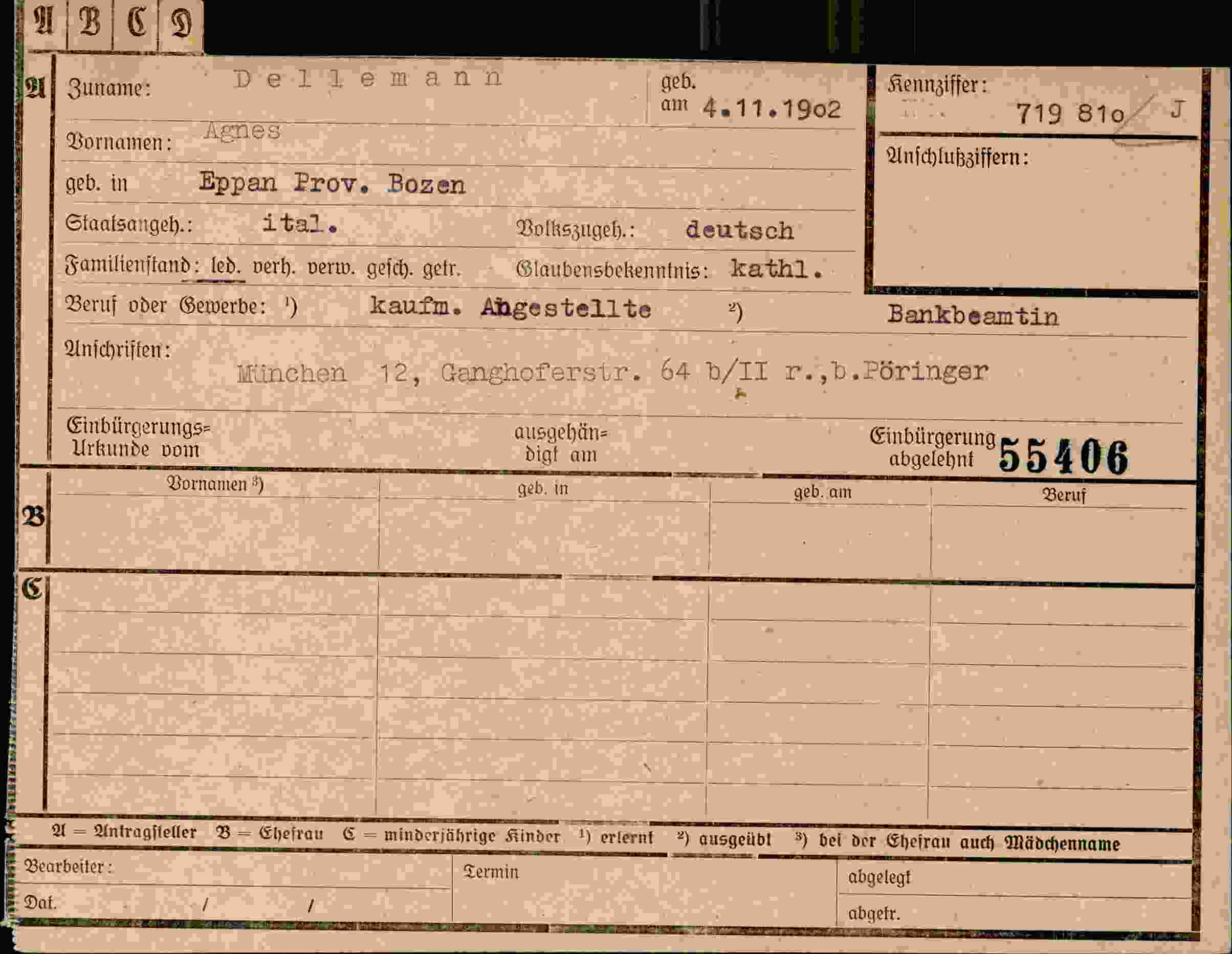 Dokument für Agnes Dellemann