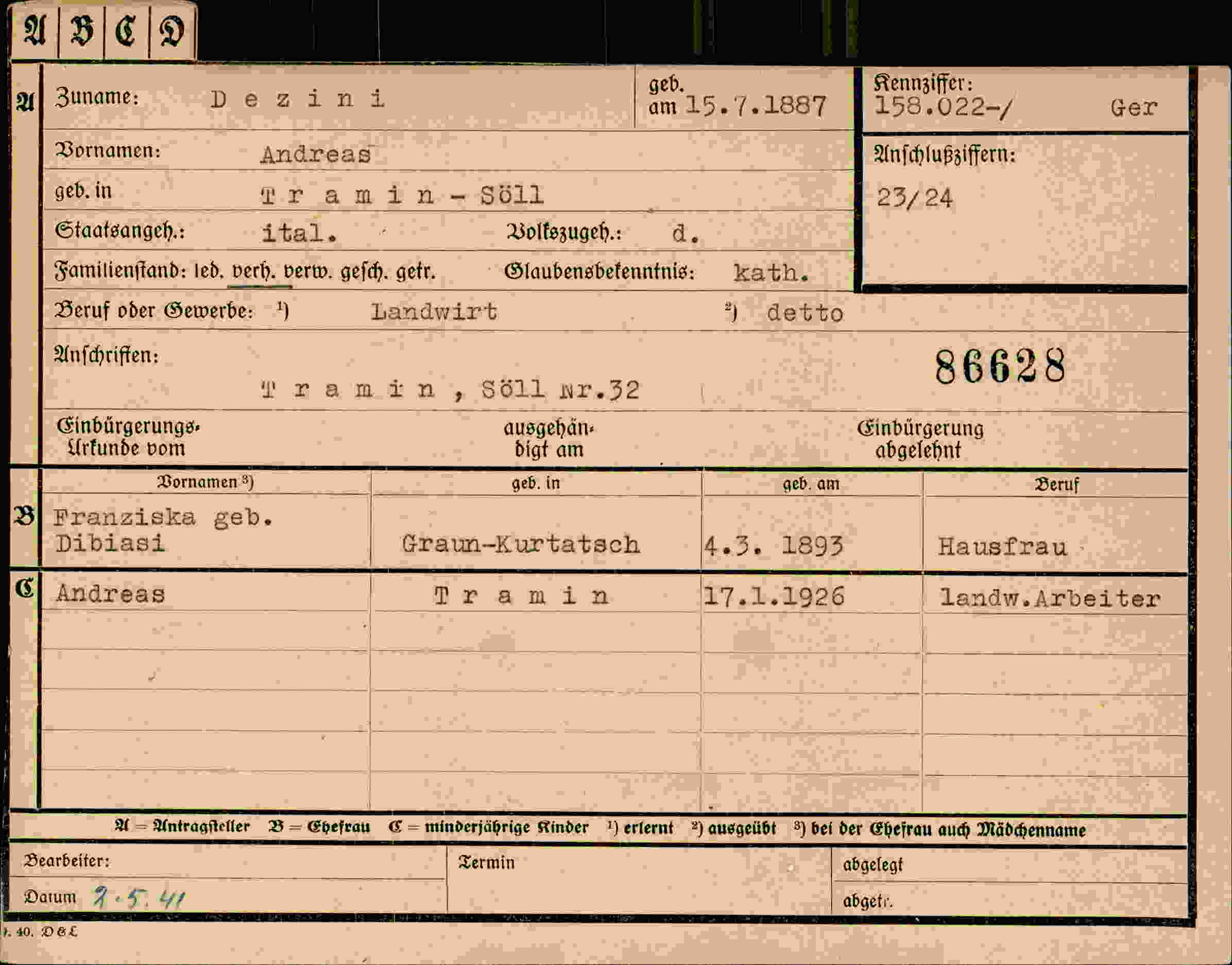 Dokument für Andreas Dezini