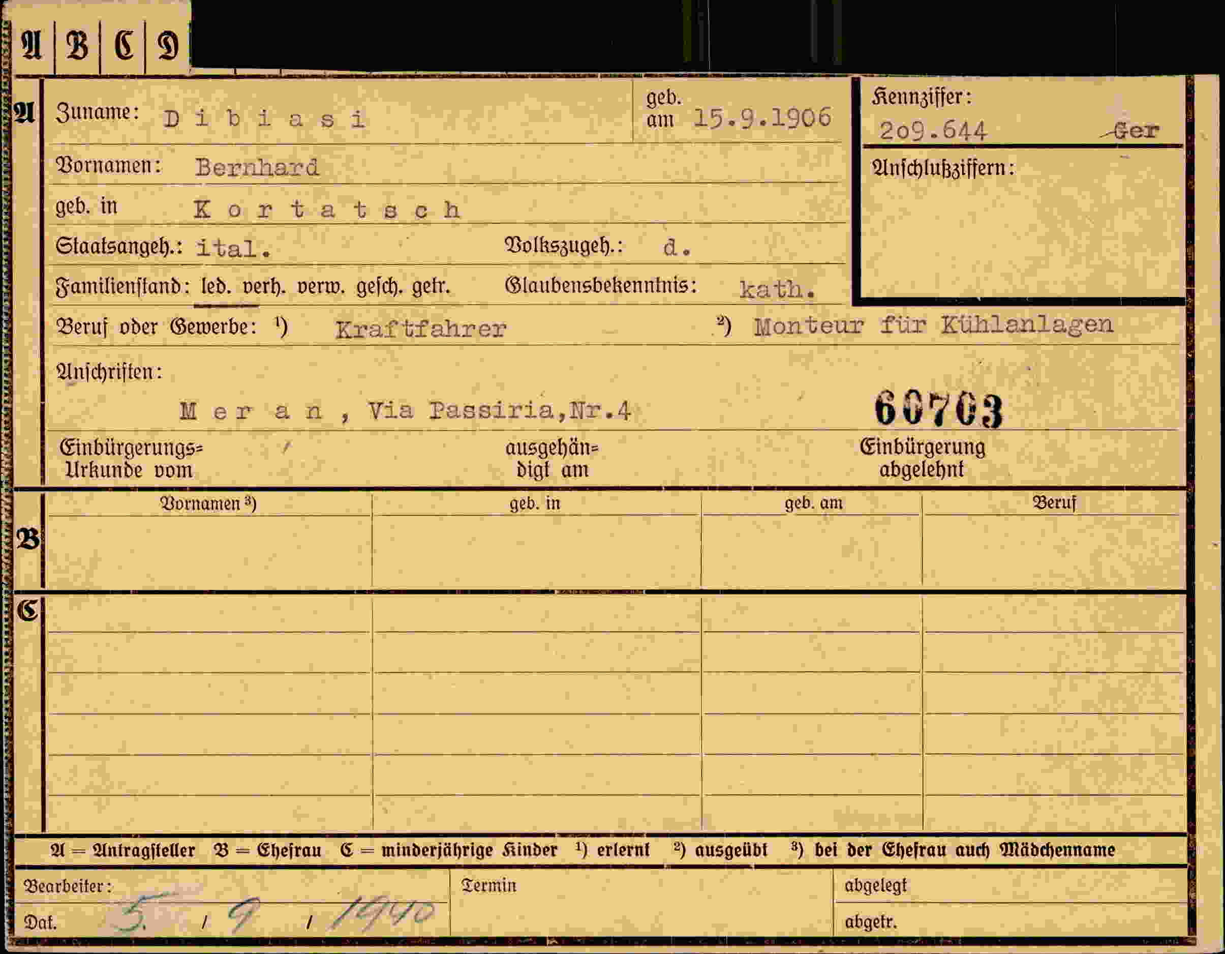 Dokument für Bernhard Dibiasi