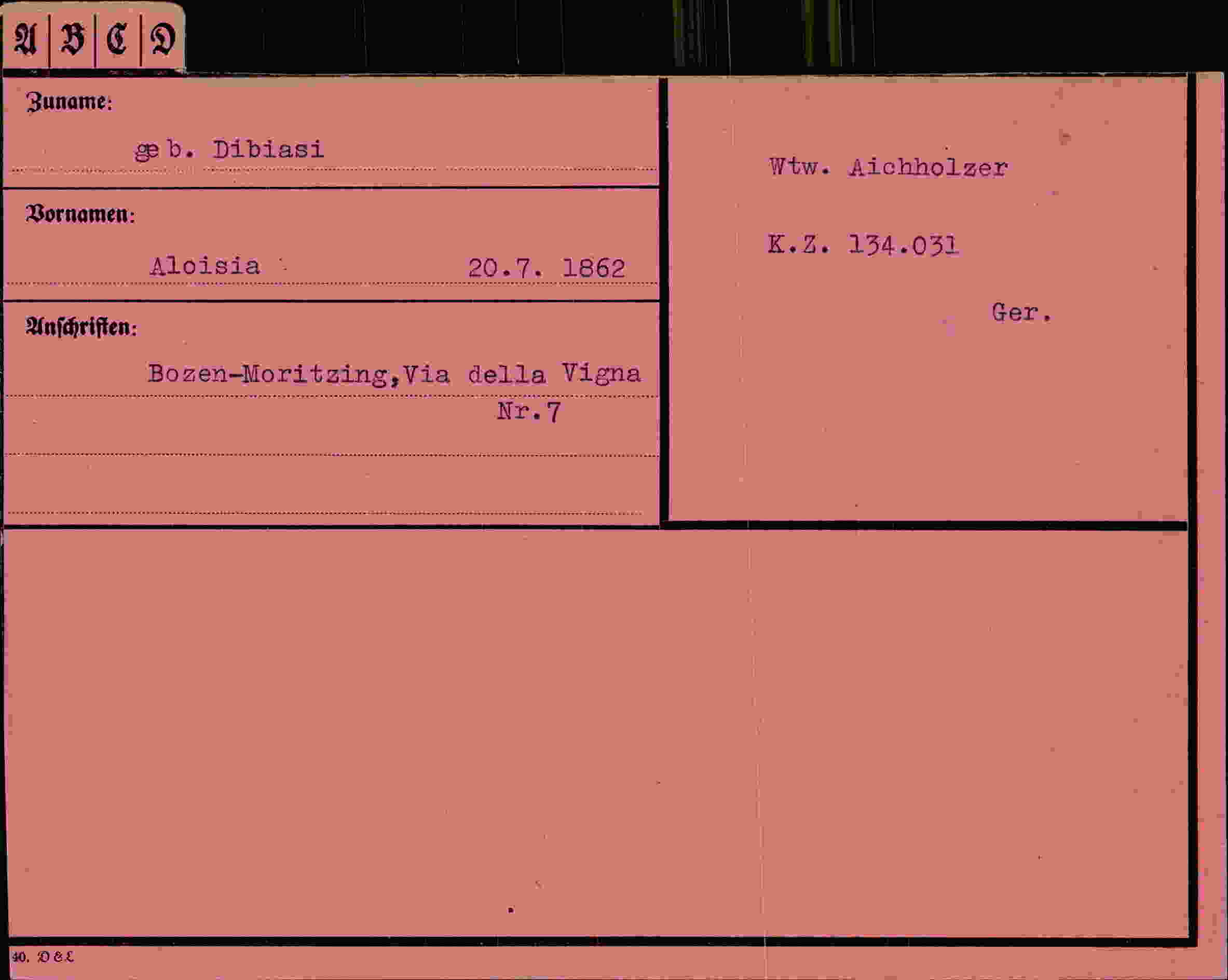 Vorderseite des Dokuments