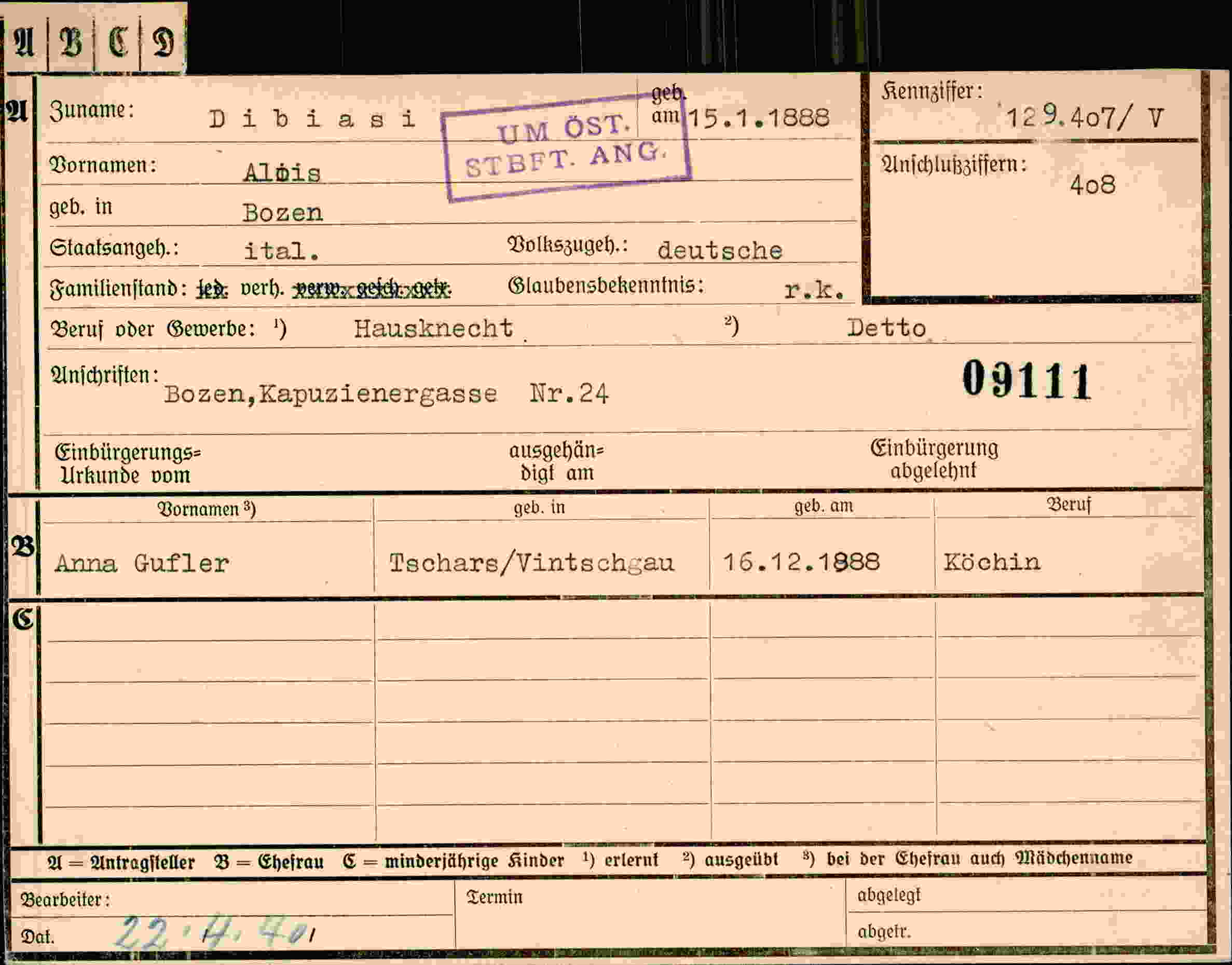 Dokument für Alois Dibiasi