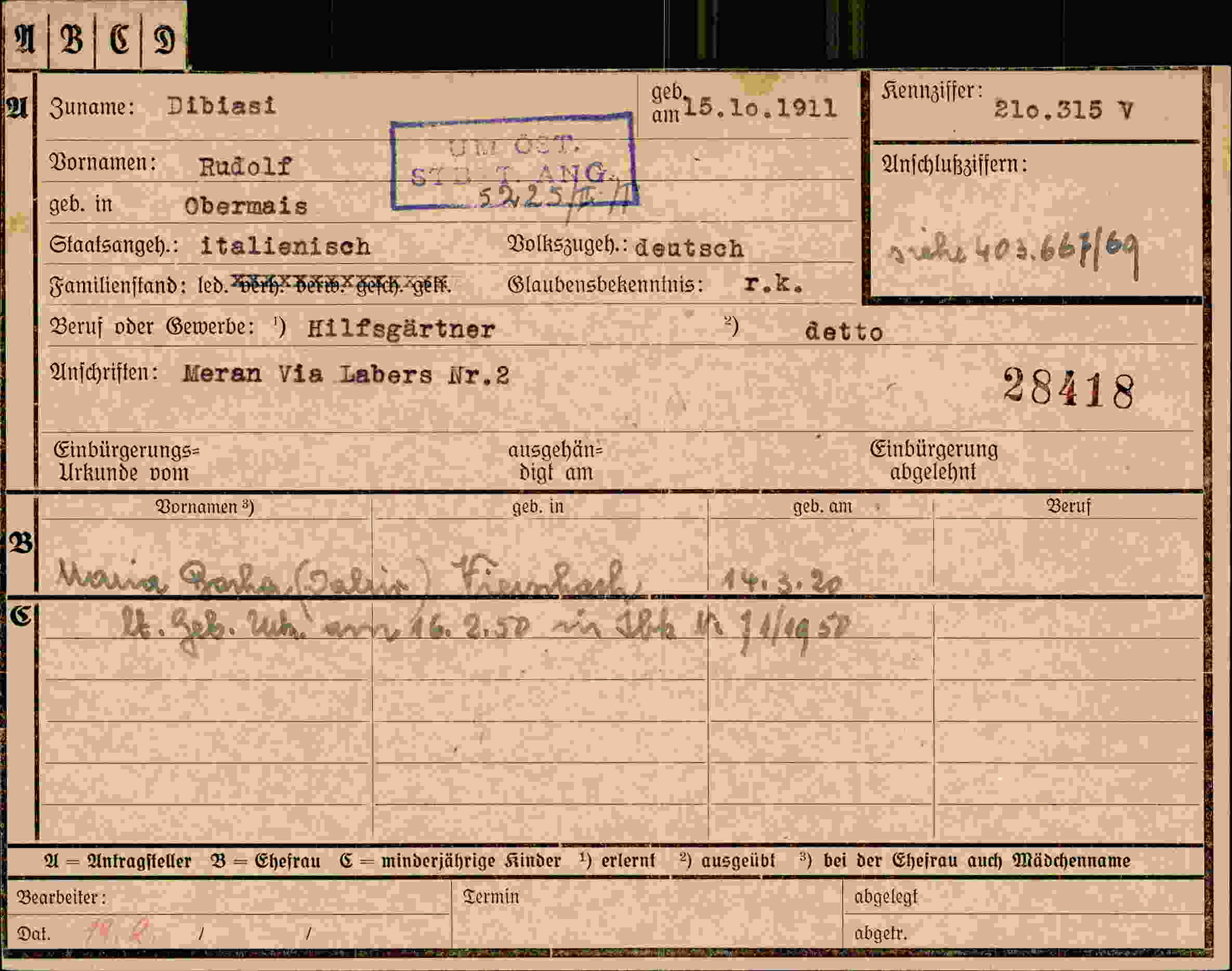 Dokument für Rudolf Dibiasi