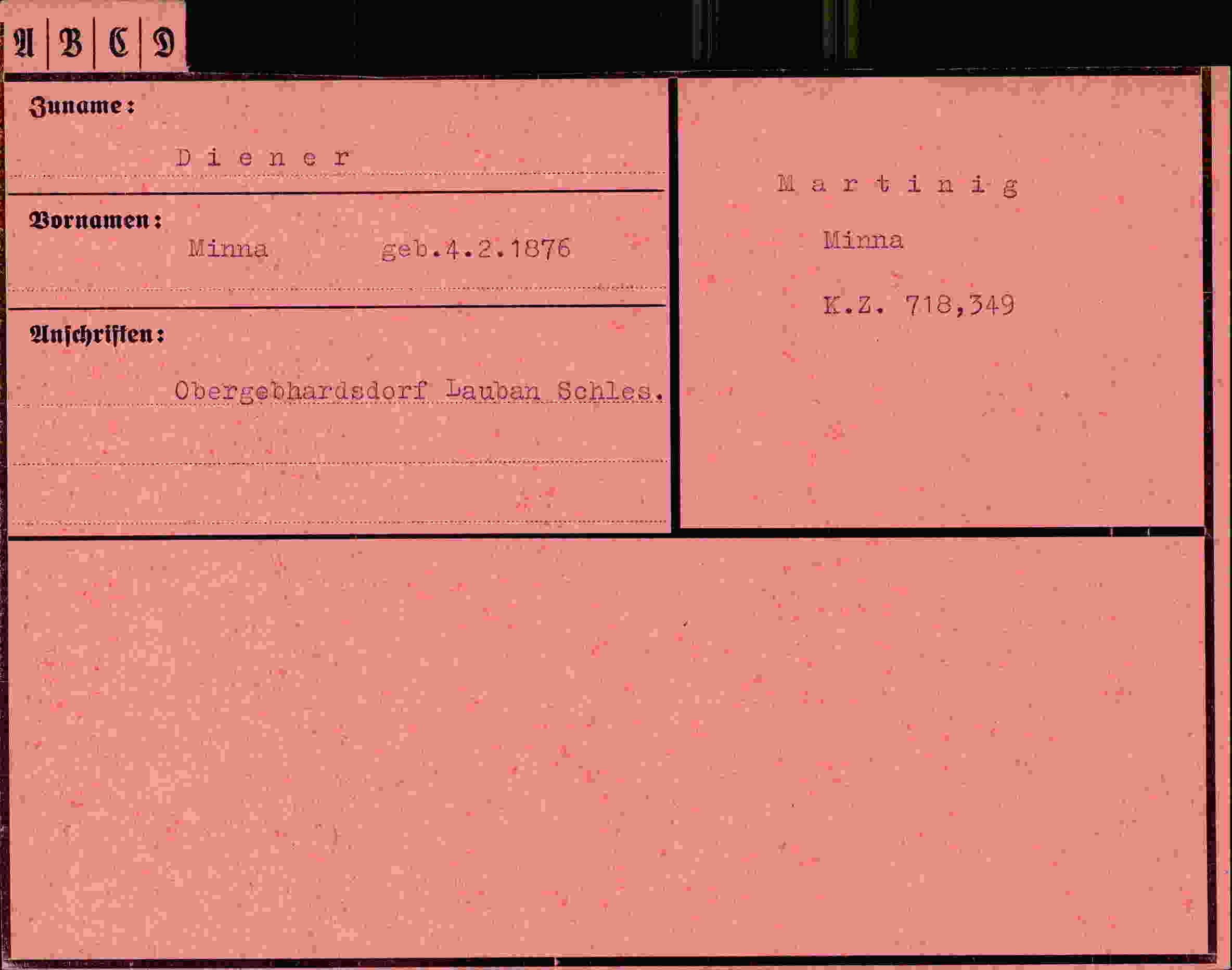 Vorderseite des Dokuments
