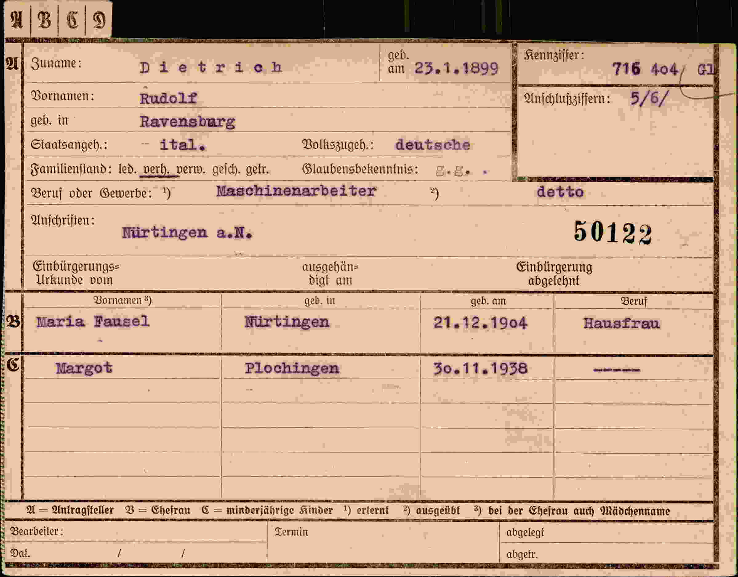 Dokument für Rudolf Dietrich