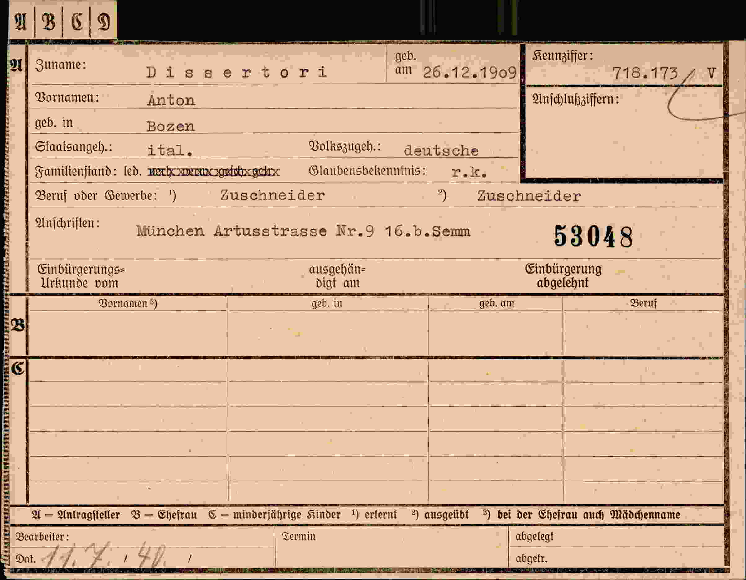 Dokument für Anton Dissertori