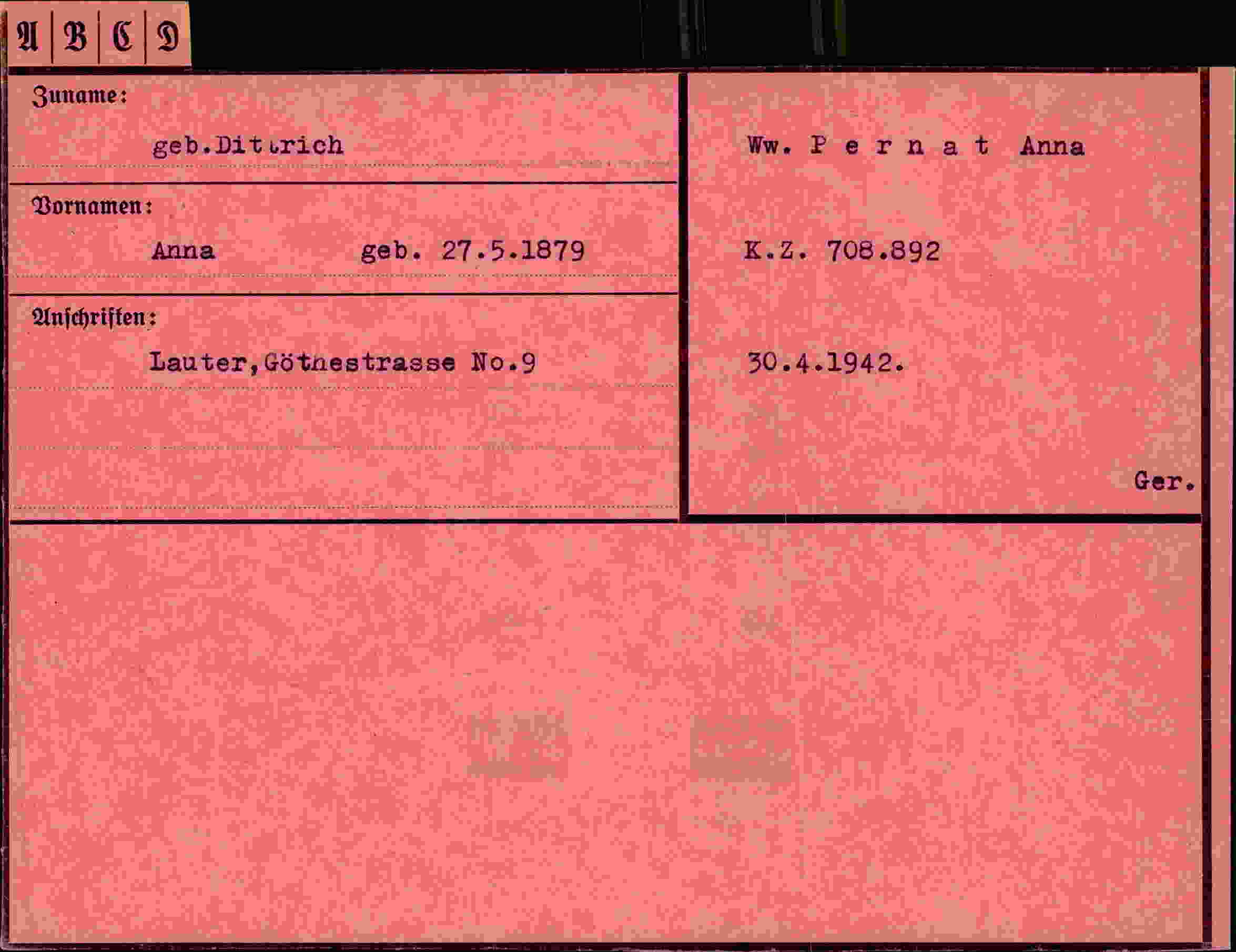 Vorderseite des Dokuments