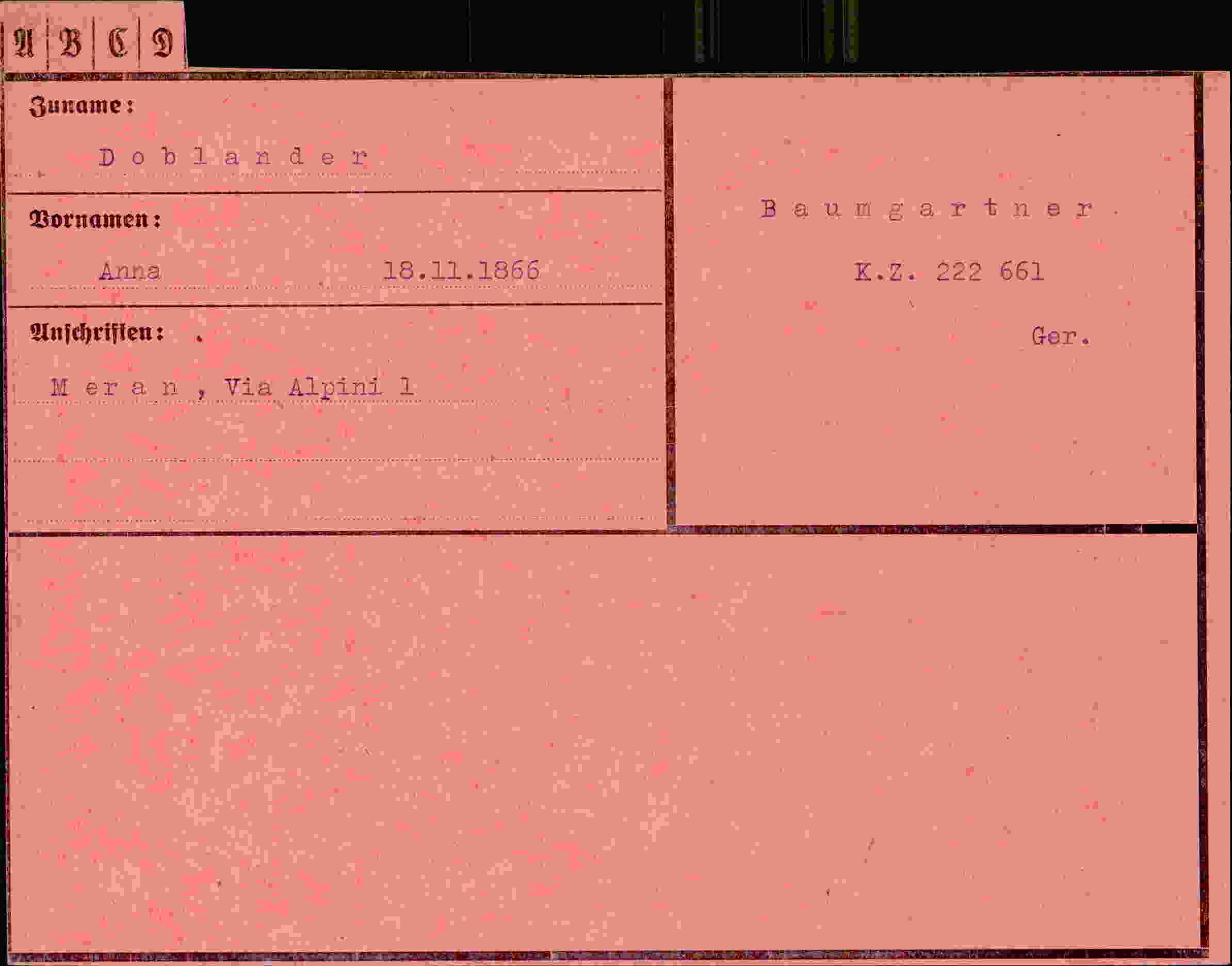 Vorderseite des Dokuments