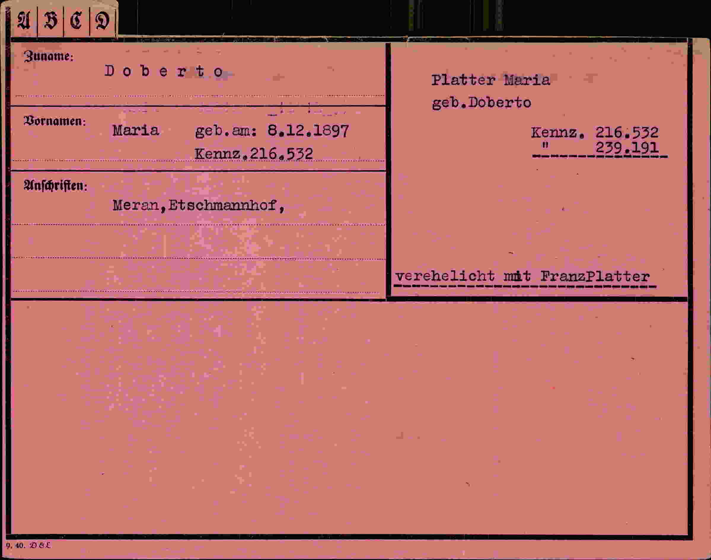 Vorderseite des Dokuments